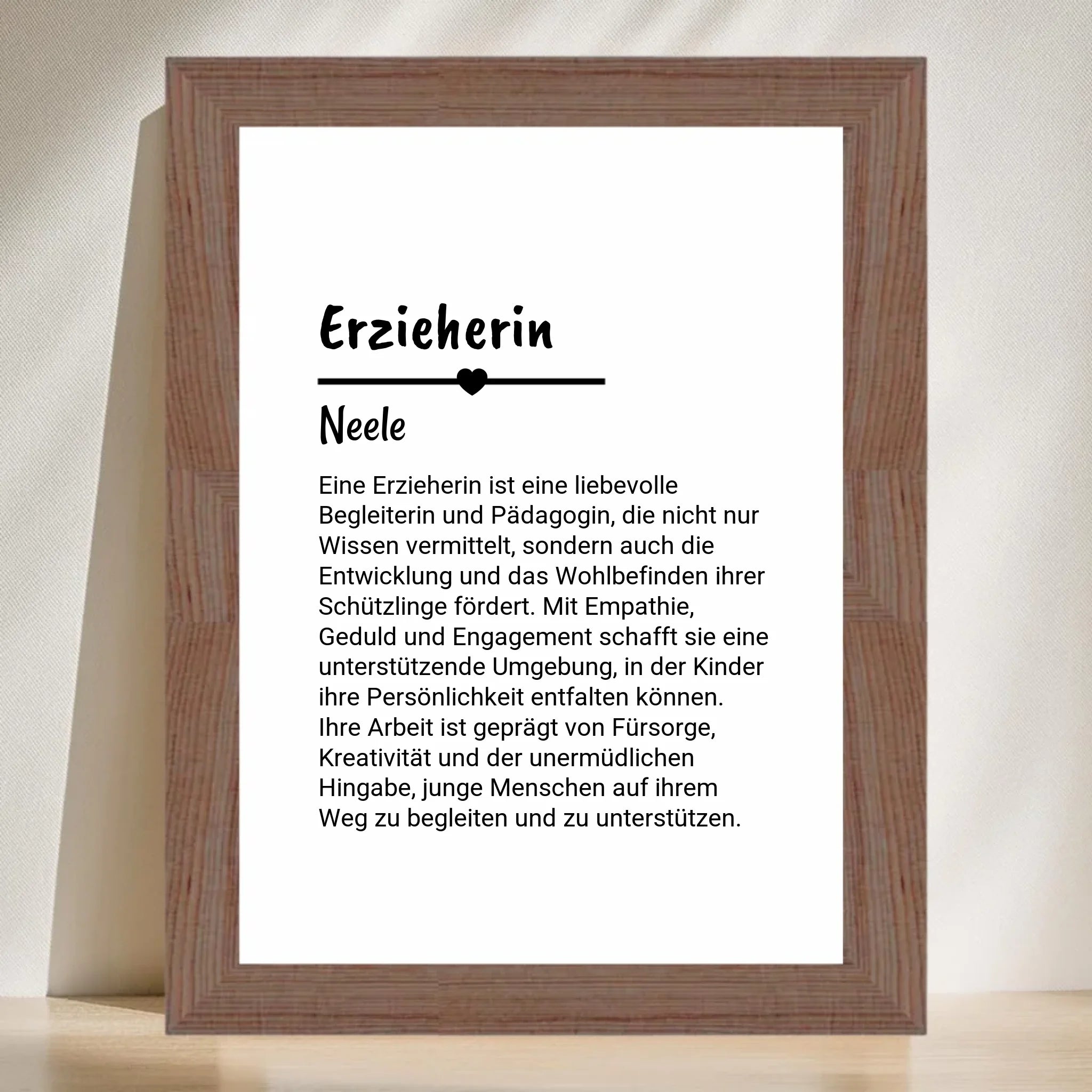 Erzieherin Definition Poster Geschenk personalisiert - Cantty