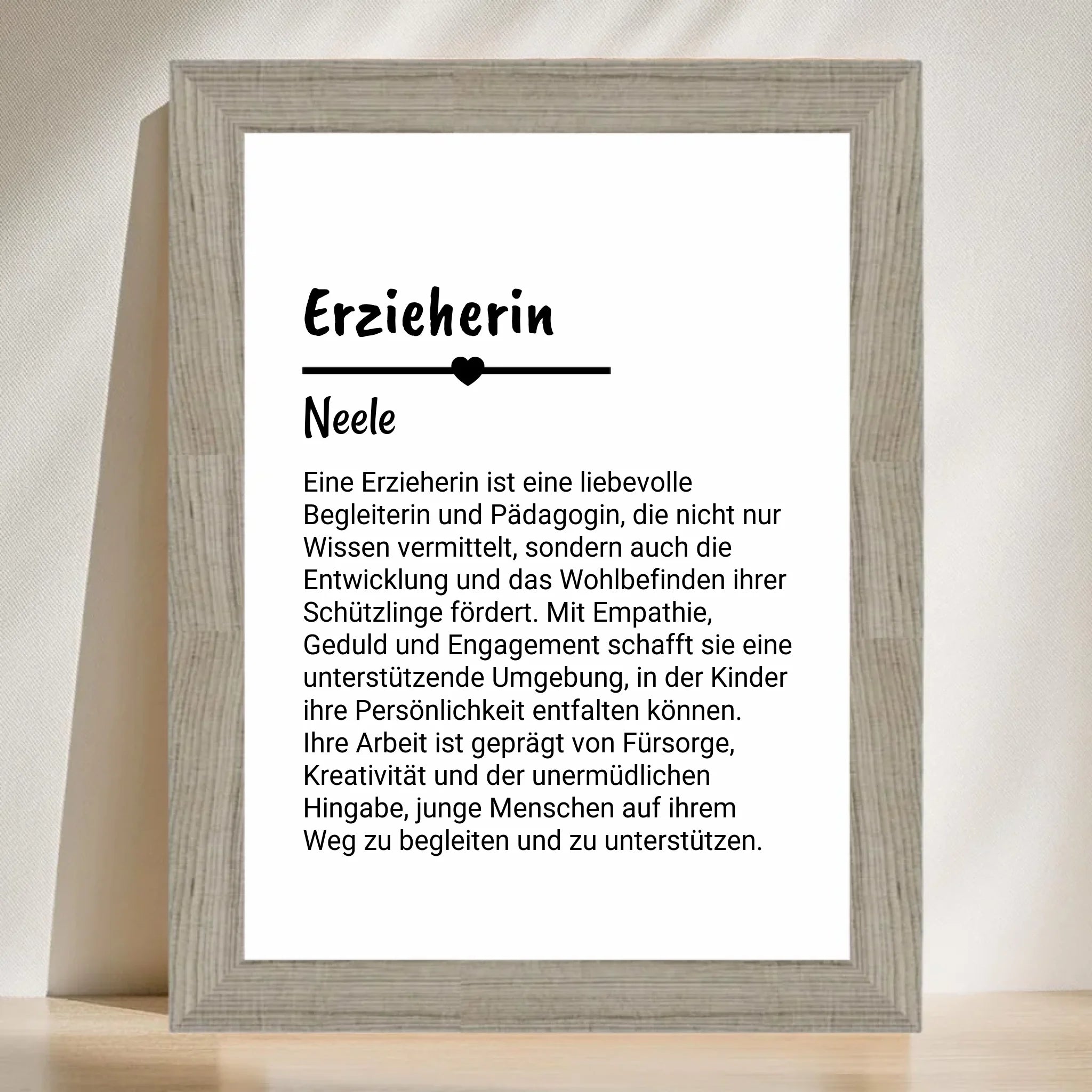 Erzieherin Definition Poster Geschenk personalisiert - Cantty