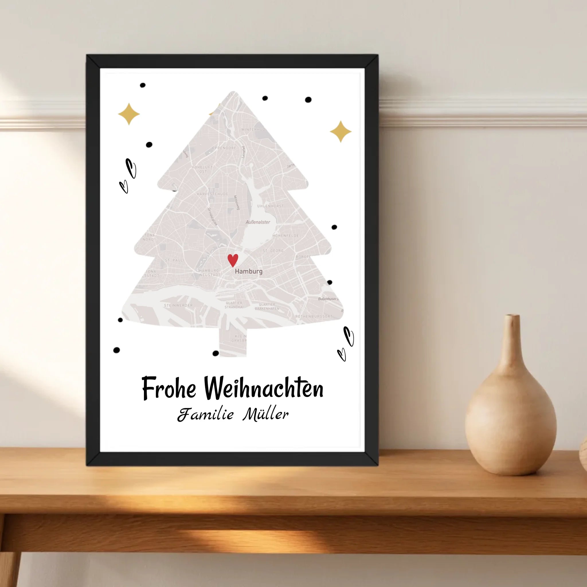 Familie Weihnachtsgeschenk Stadtkarte Koordinatenposter - Cantty