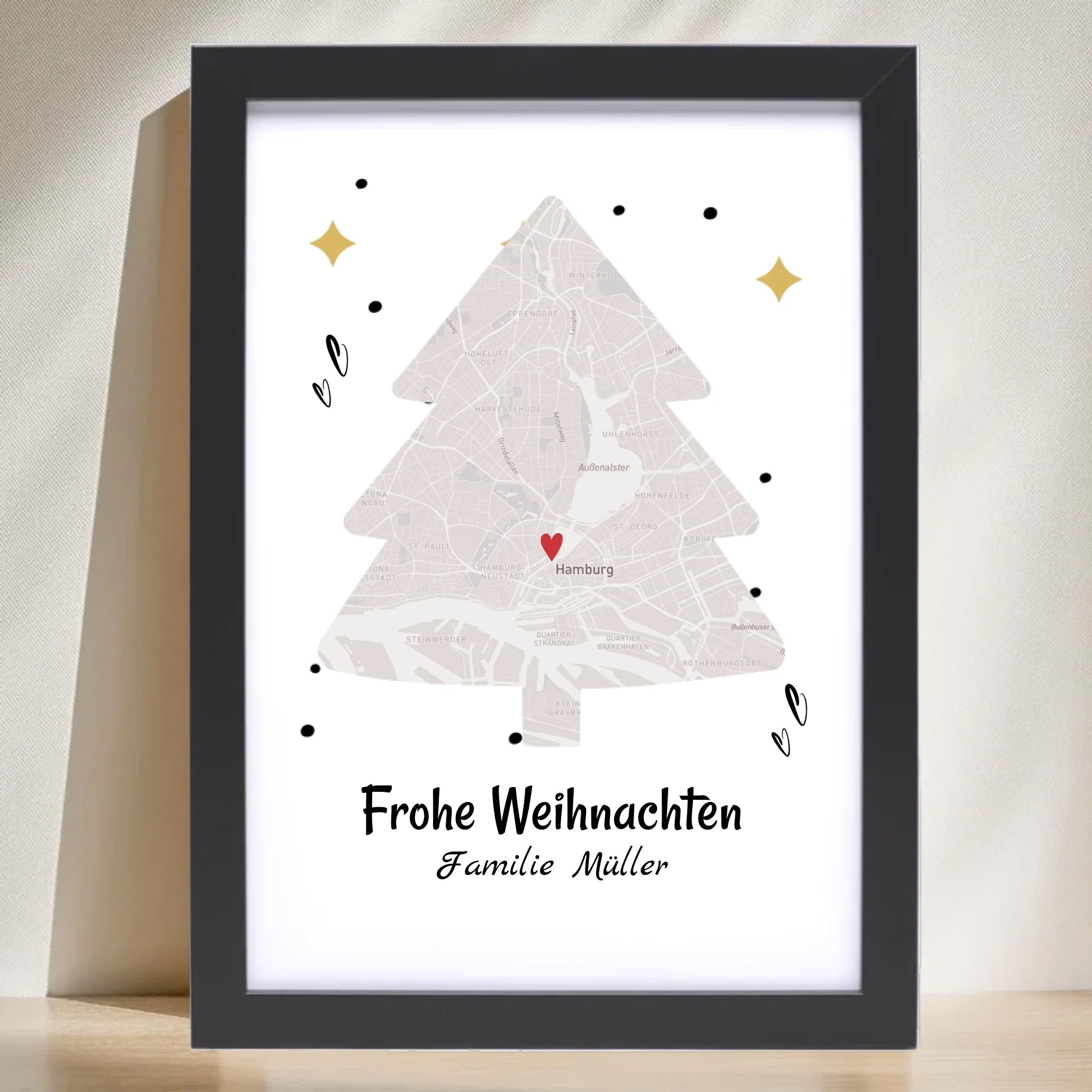Familie Weihnachtsgeschenk Stadtkarte Koordinatenposter - Cantty