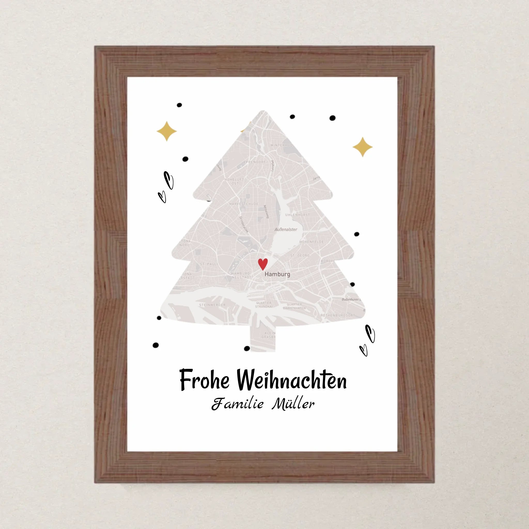 Familie Weihnachtsgeschenk Stadtkarte Koordinatenposter - Cantty