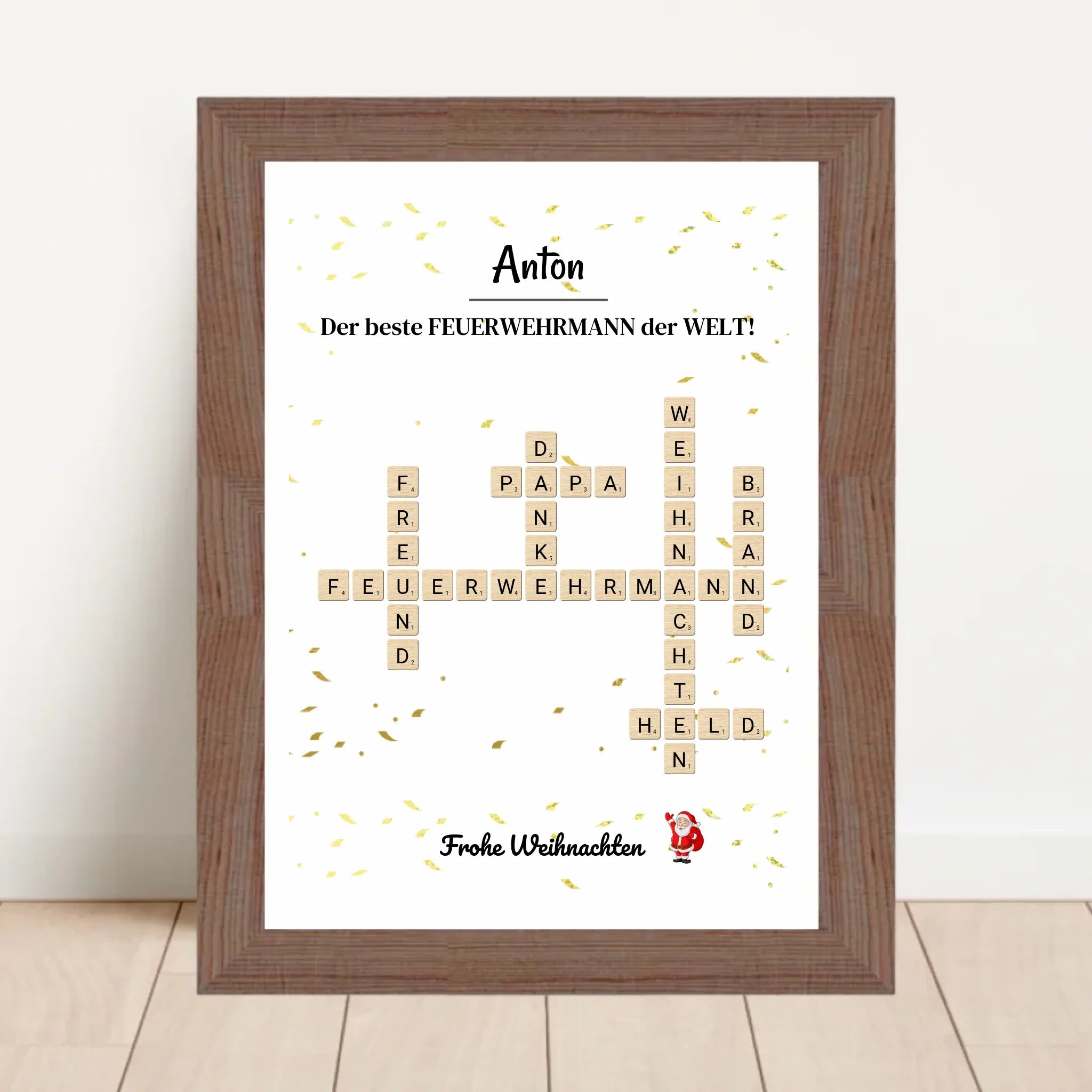 Feuerwehrmann Weihnachtsgeschenk Poster Scrabble Design - Cantty
