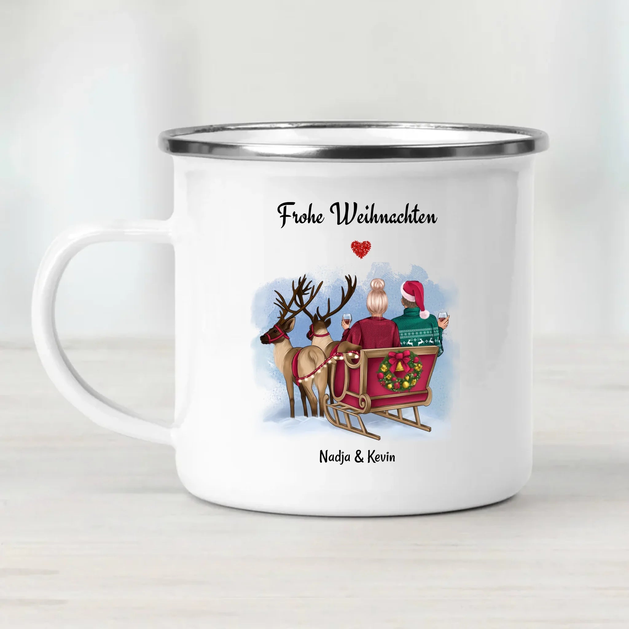 Freund & Freundin Bild Tasse Geschenk Weihnachten personalisiert - Cantty