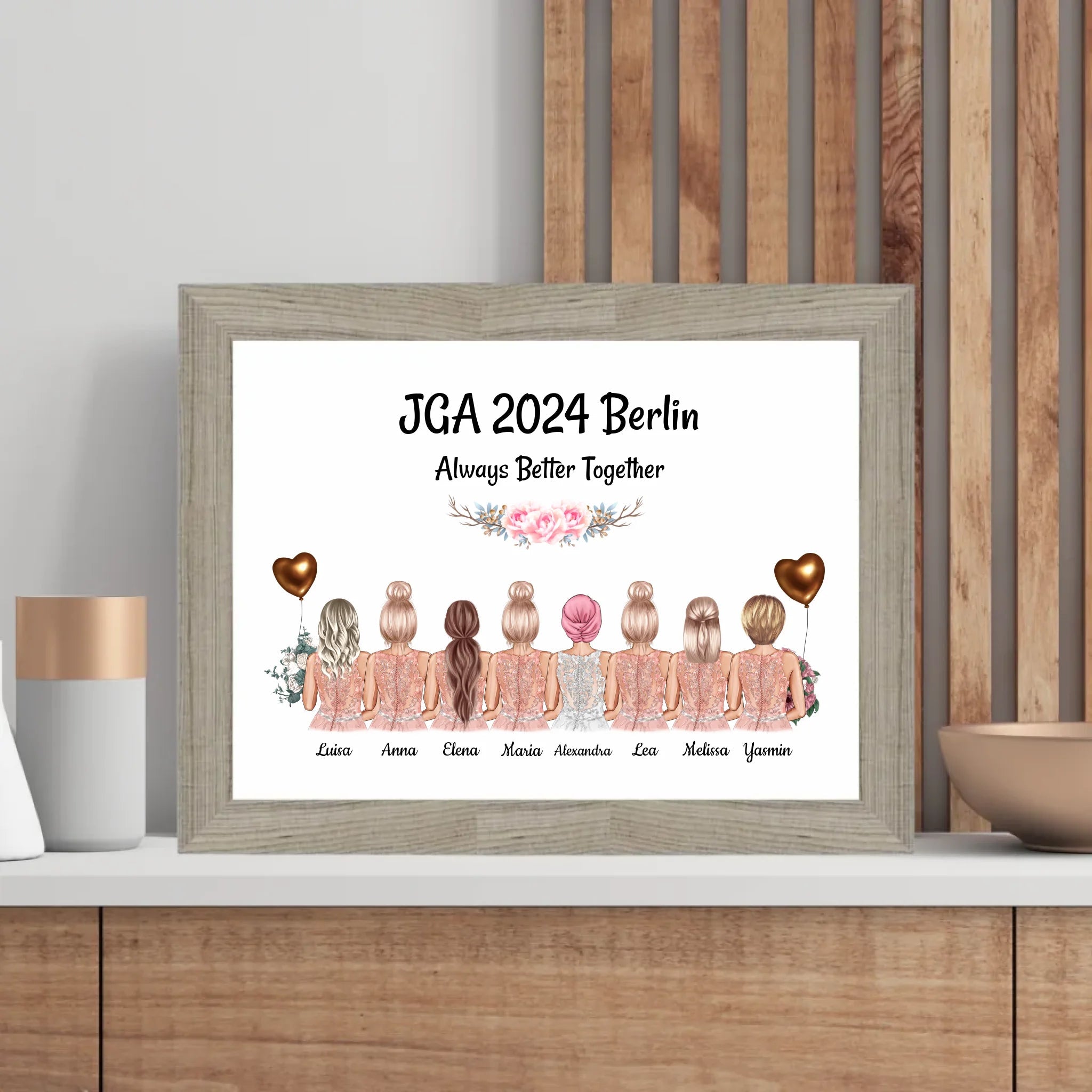 Geschenk 8 Freundinnen JGA Poster individuell selber gestalten - Cantty