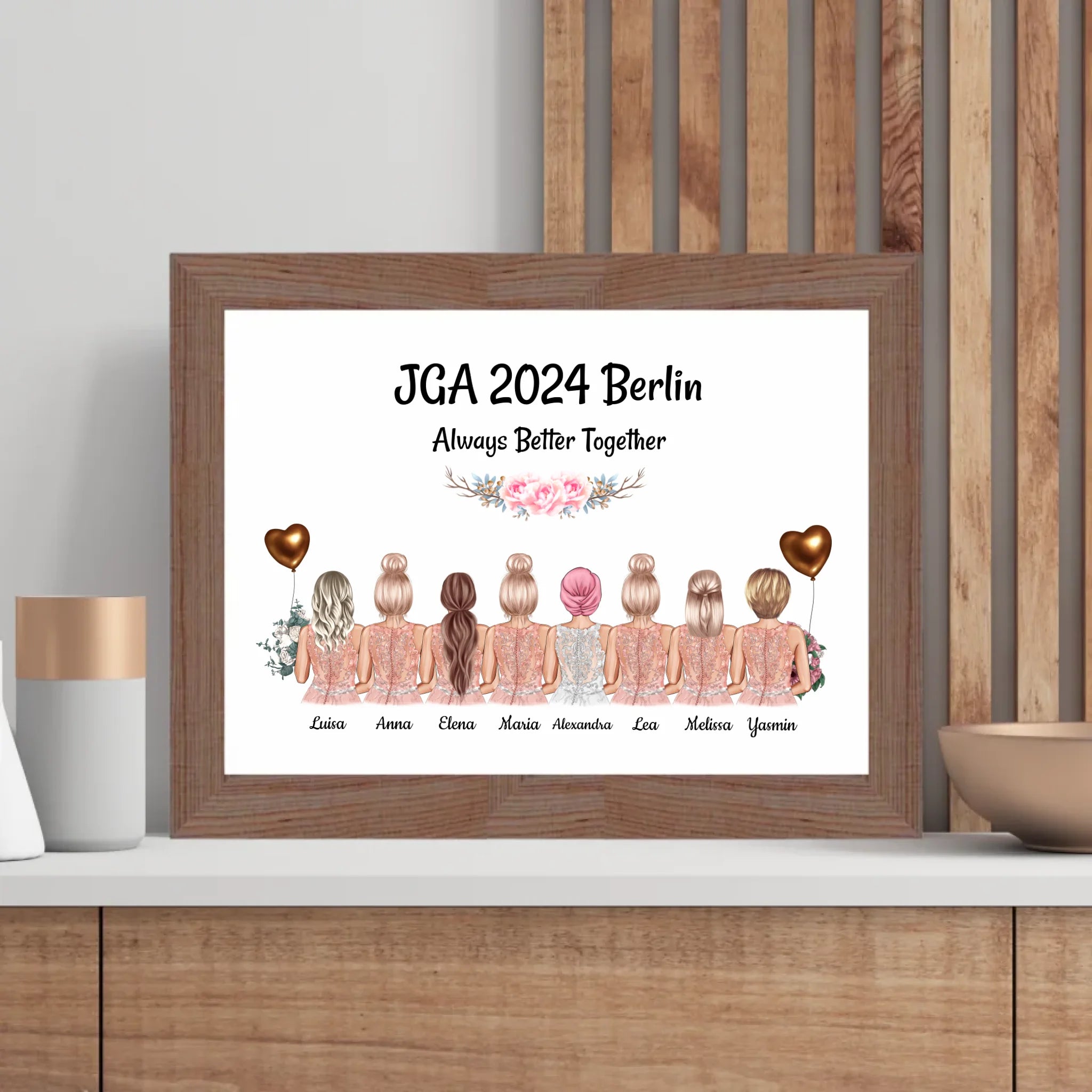 Geschenk 8 Freundinnen JGA Poster individuell selber gestalten - Cantty