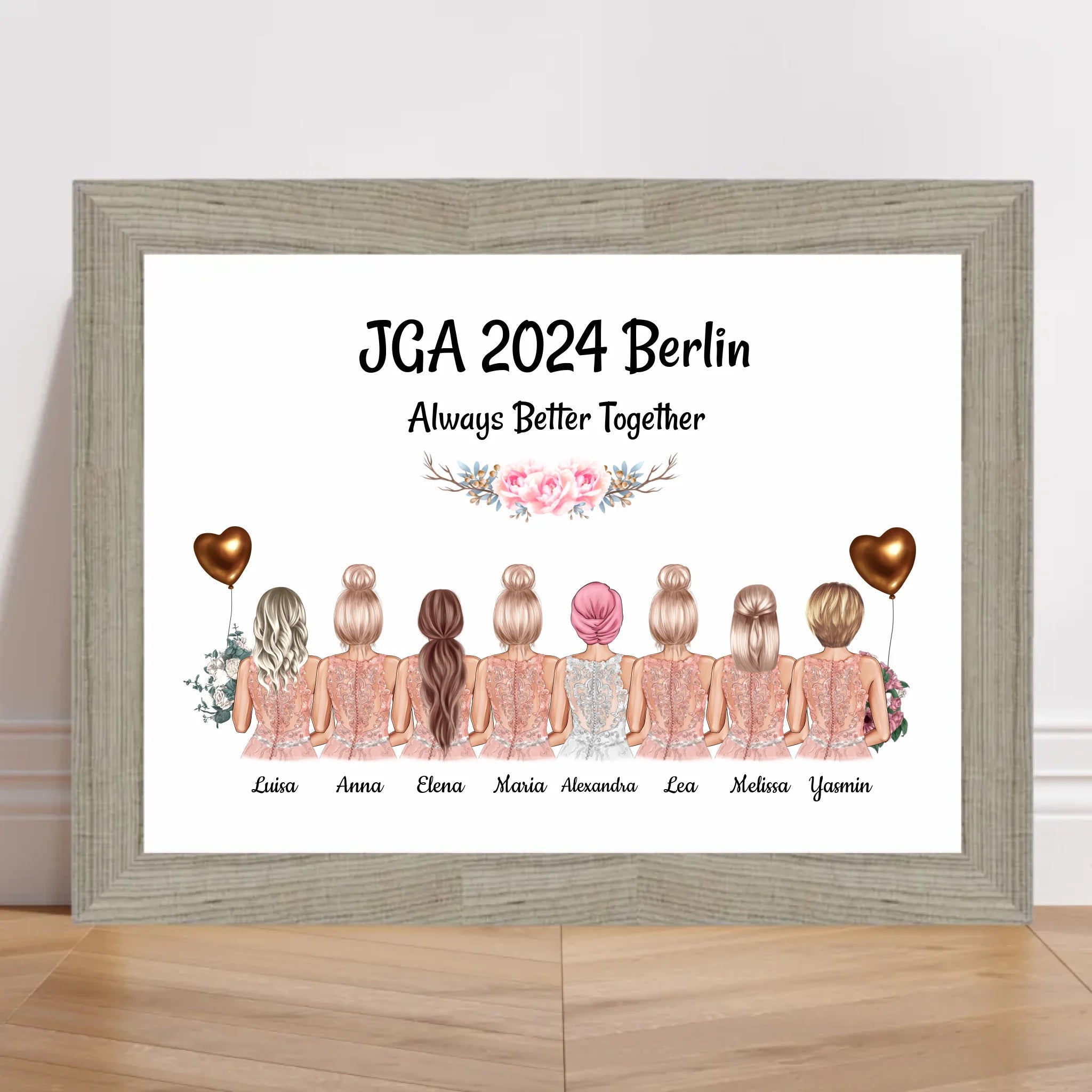 Geschenk 8 Freundinnen JGA Poster individuell selber gestalten - Cantty
