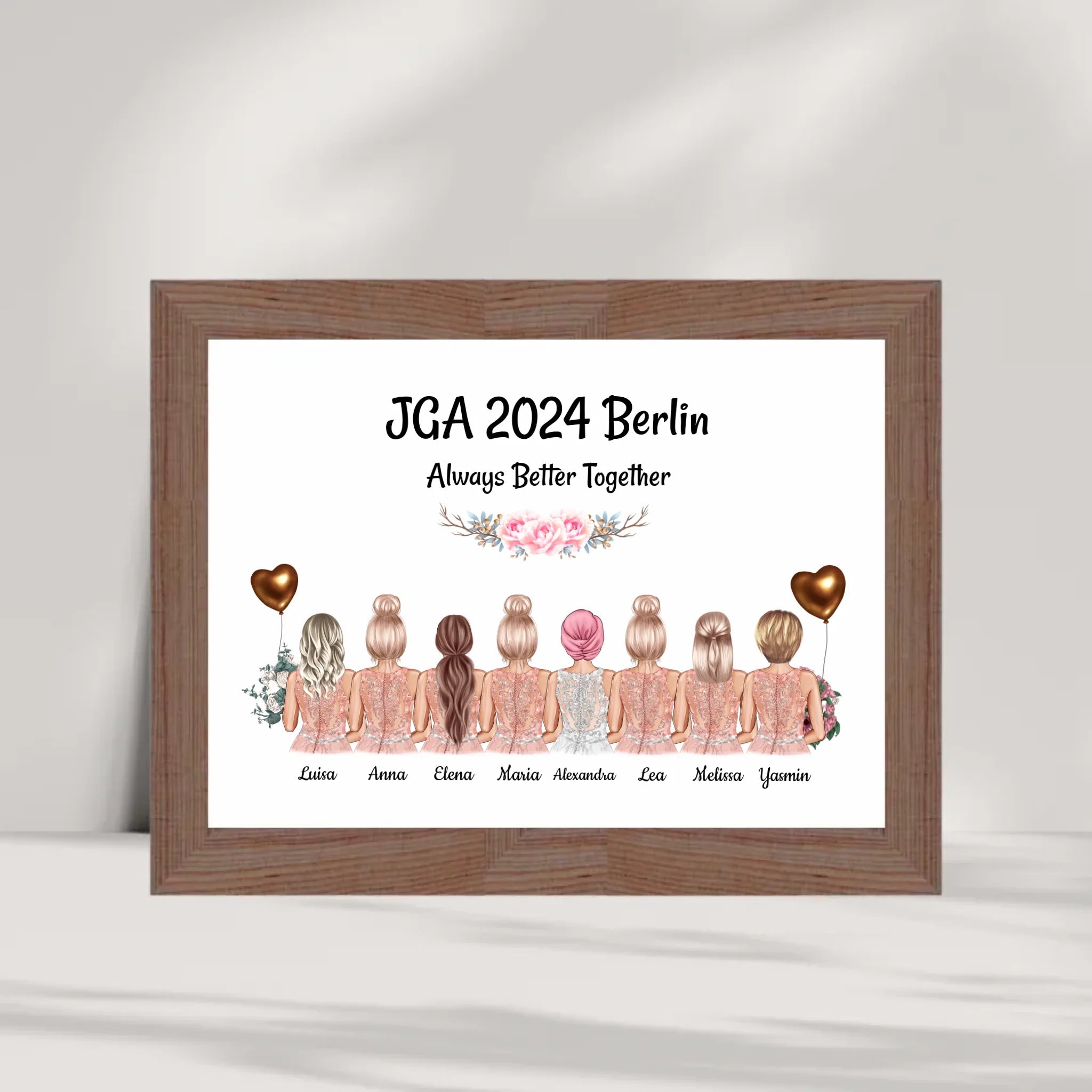 Geschenk 8 Freundinnen JGA Poster individuell selber gestalten - Cantty