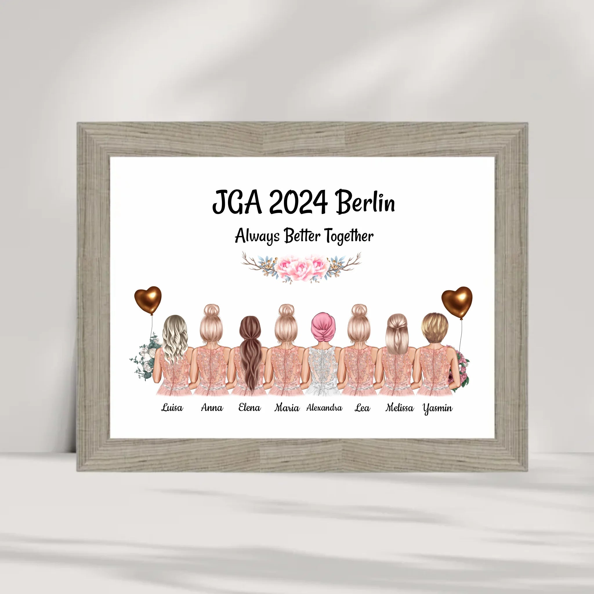 Geschenk 8 Freundinnen JGA Poster individuell selber gestalten - Cantty
