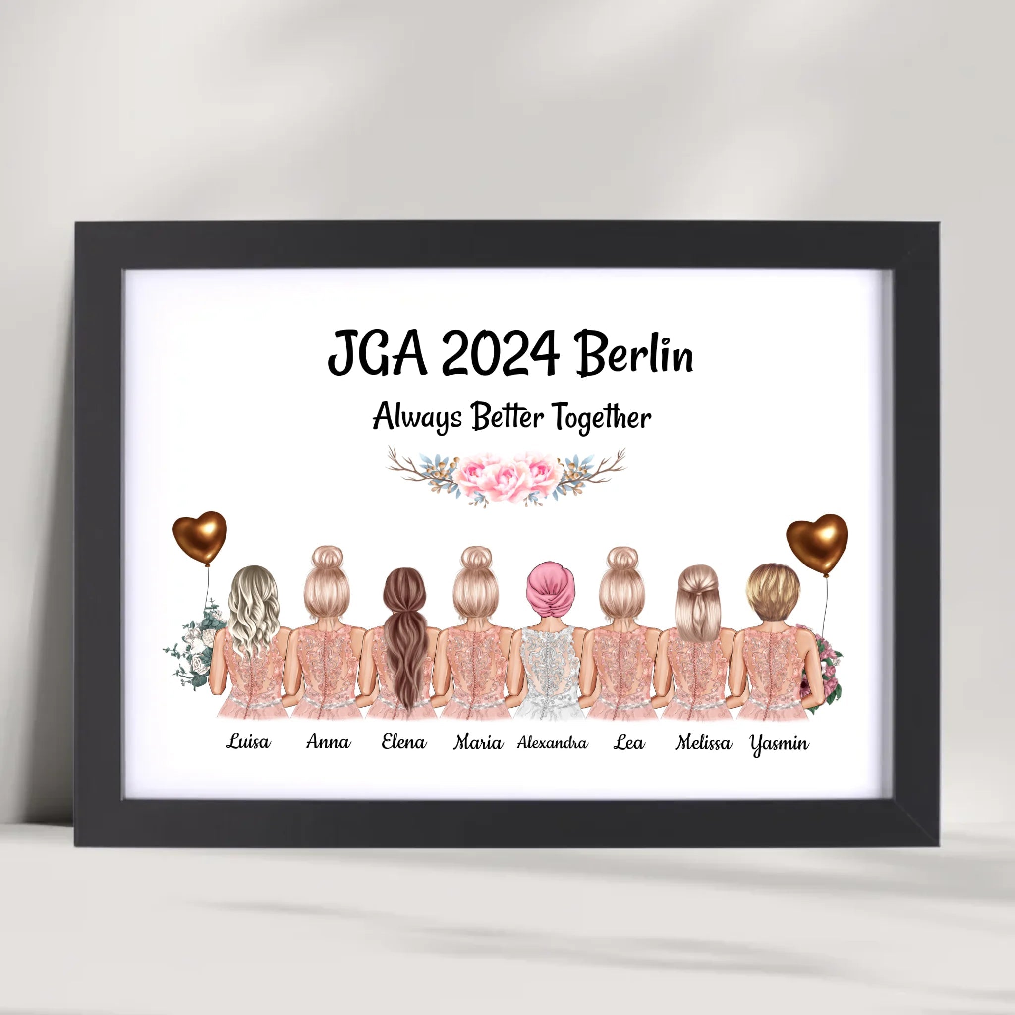 Geschenk 8 Freundinnen JGA Poster individuell selber gestalten - Cantty