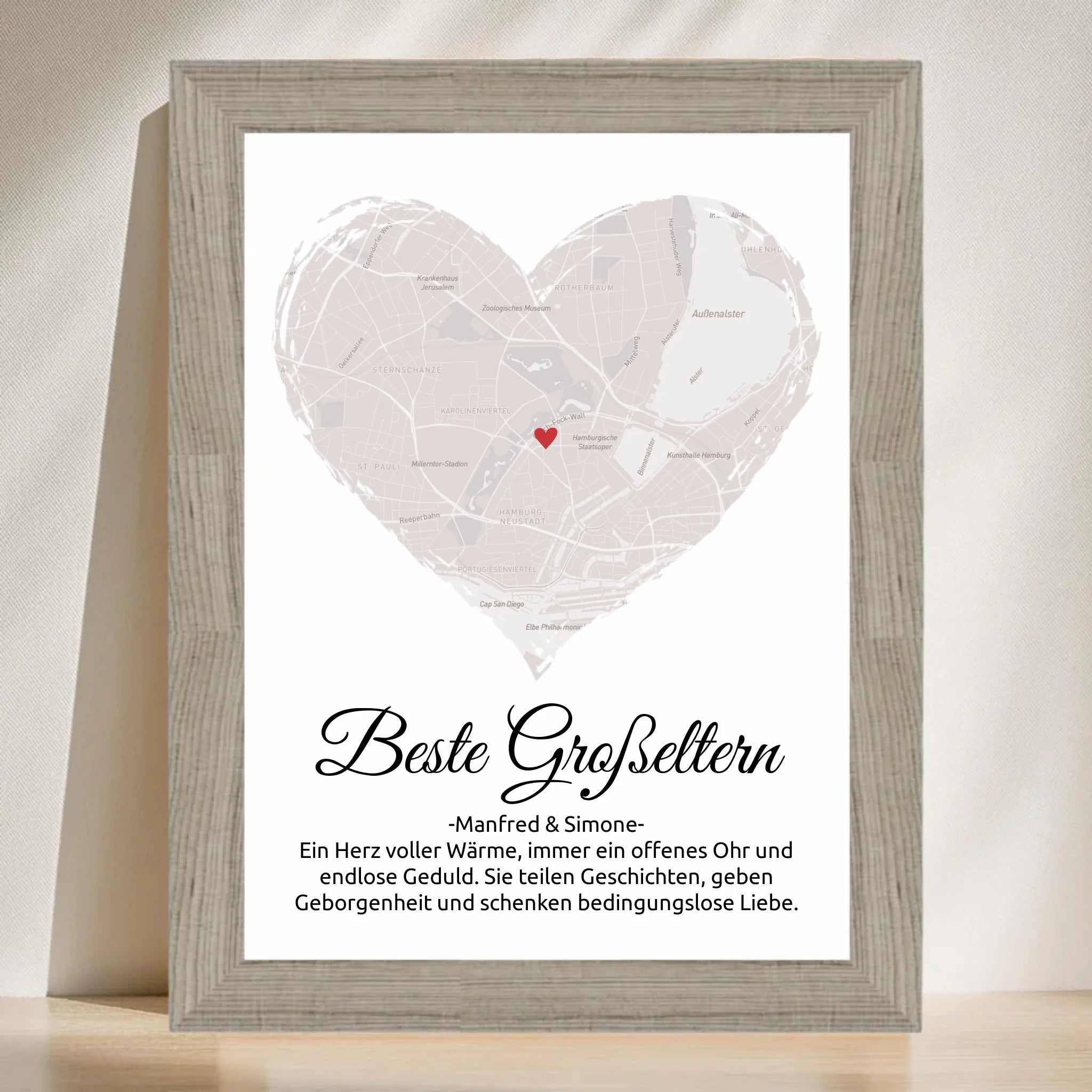 Geschenk für Großeltern Weihnachten Stadtkarte personaisierbar - Cantty