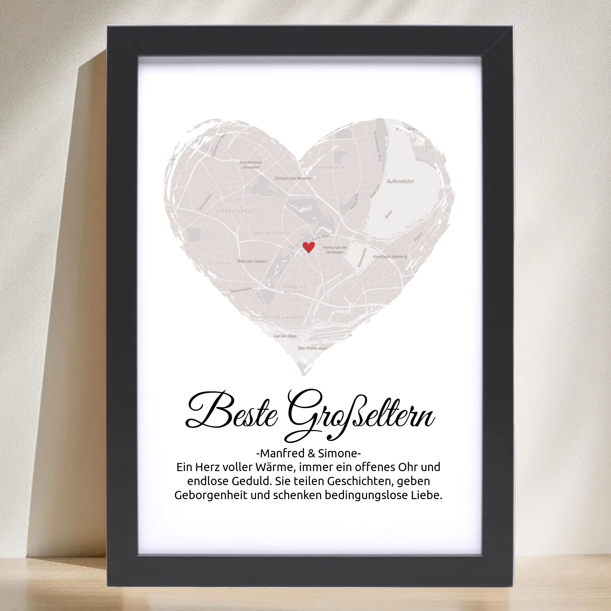 Geschenk für Großeltern Weihnachten Stadtkarte personaisierbar - Cantty