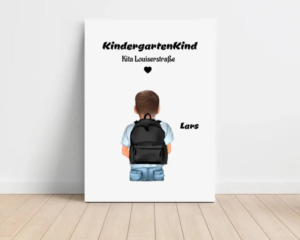 Geschenk für Junge zum Kindergarten Start & Abschluss Leinwandbild - Cantty