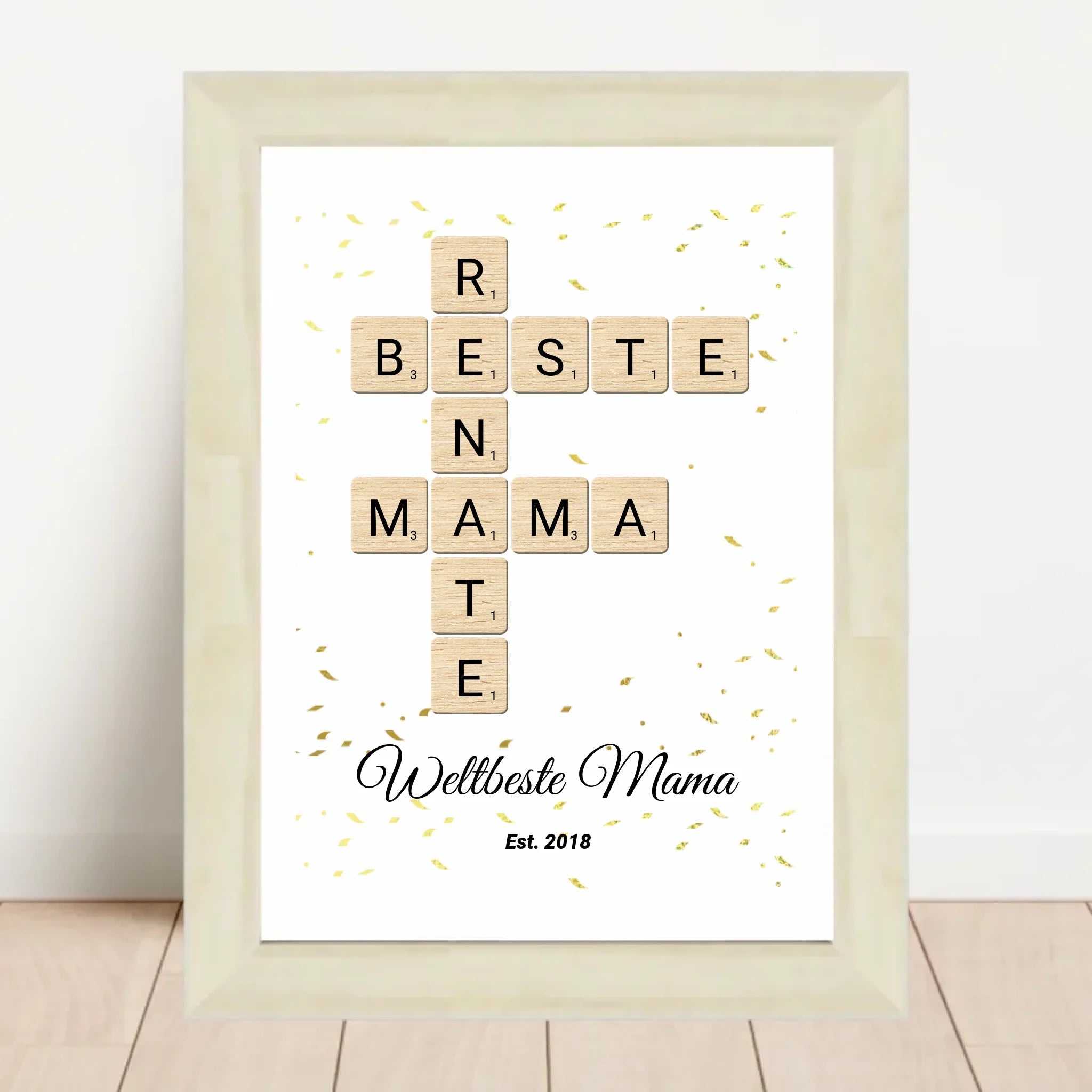 Geschenk für Mama Scrabble Wort Poster personalisierbar - Cantty