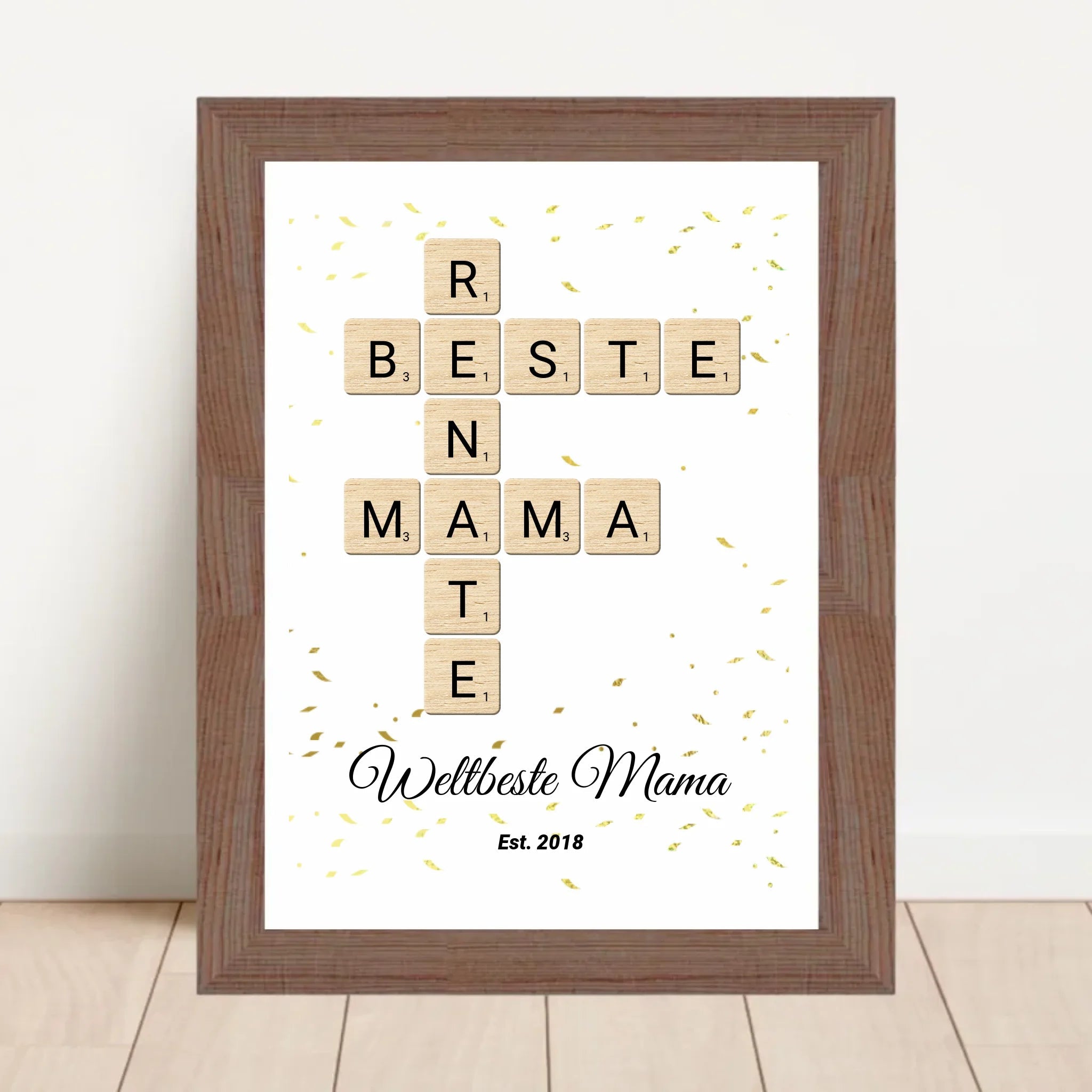 Geschenk für Mama Scrabble Wort Poster personalisierbar - Cantty