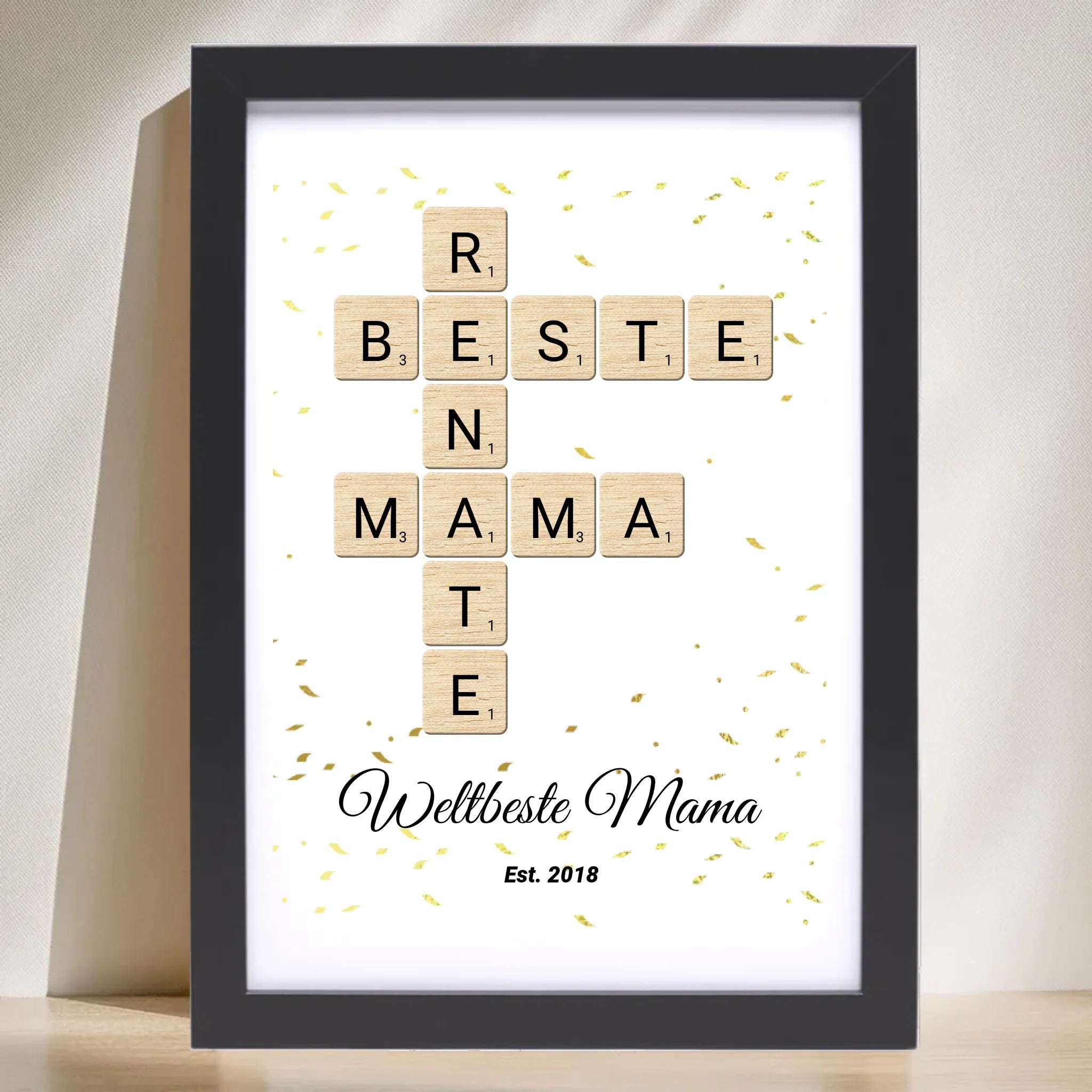 Geschenk für Mama Scrabble Wort Poster personalisierbar - Cantty