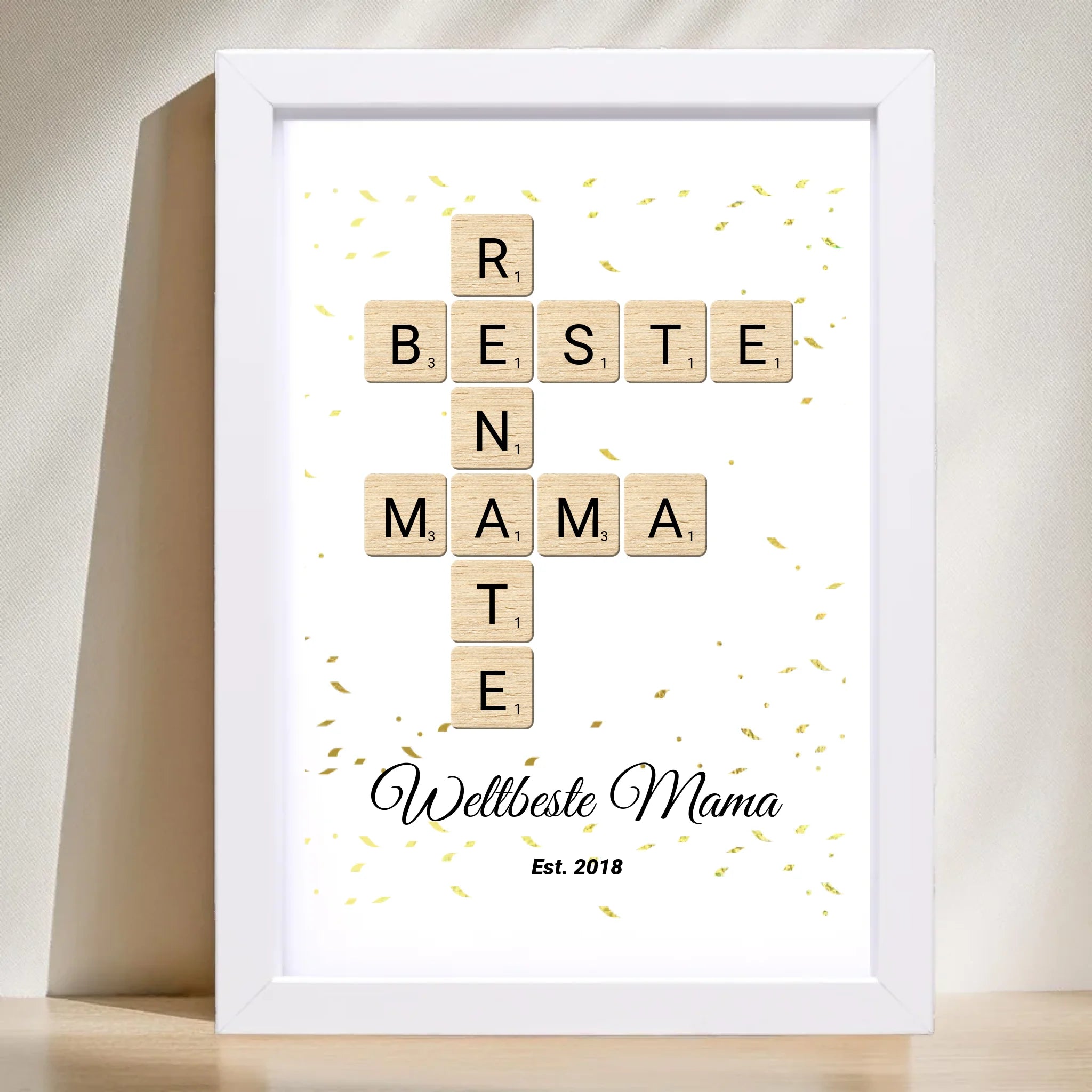 Geschenk für Mama Scrabble Wort Poster personalisierbar - Cantty