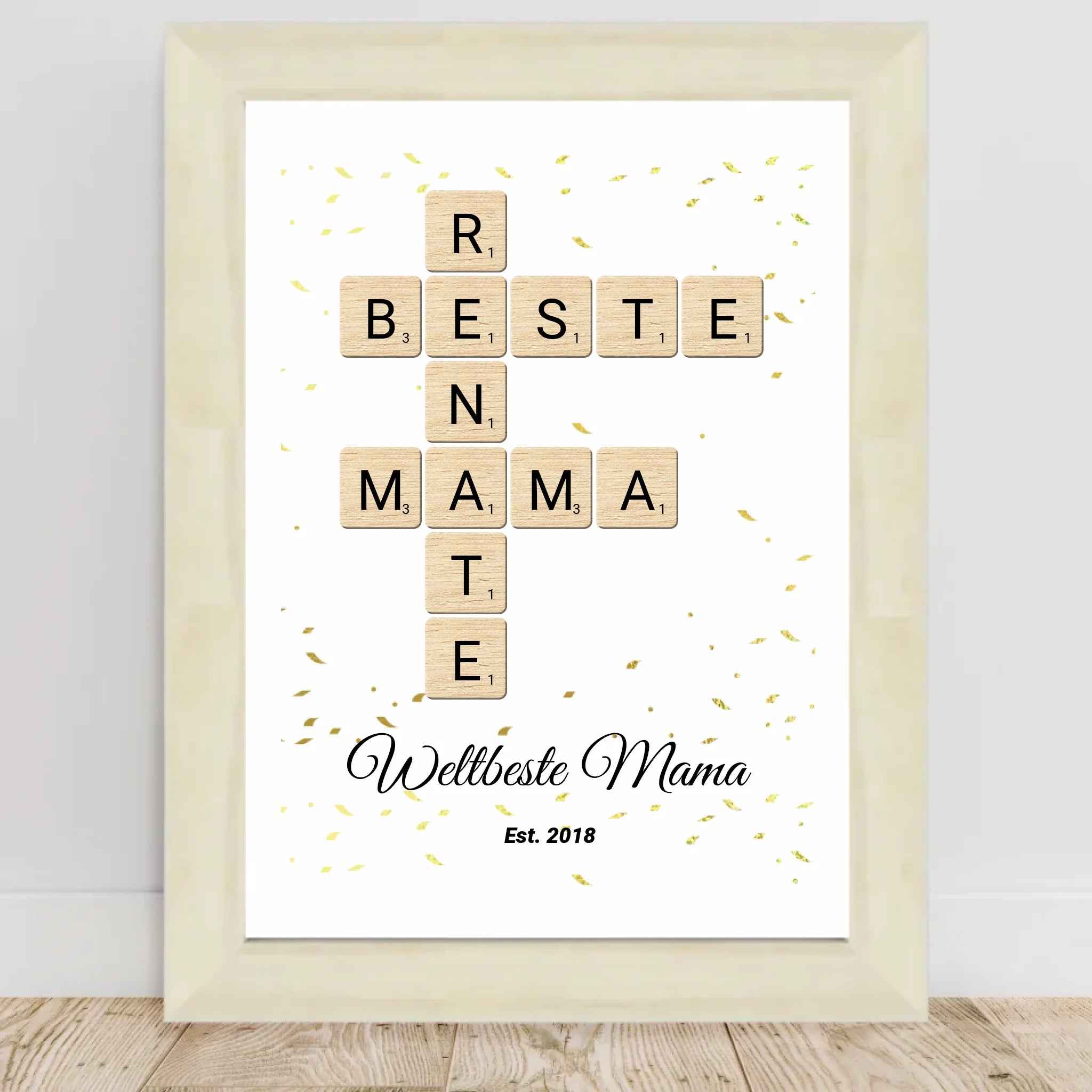 Geschenk für Mama Scrabble Wort Poster personalisierbar - Cantty