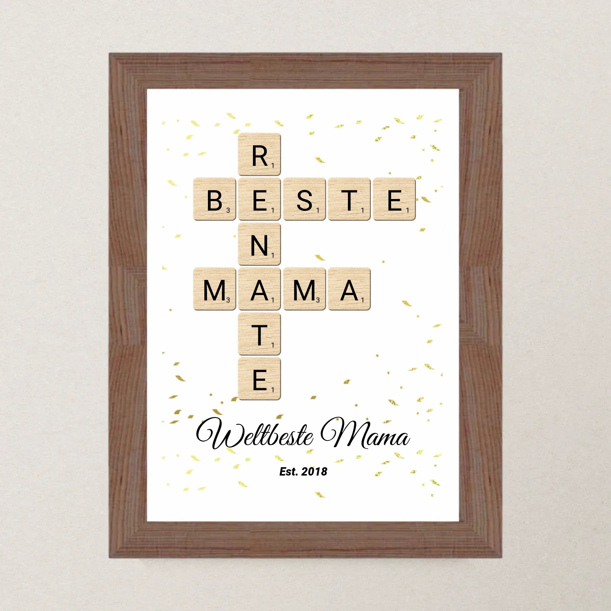 Geschenk für Mama Scrabble Wort Poster personalisierbar - Cantty