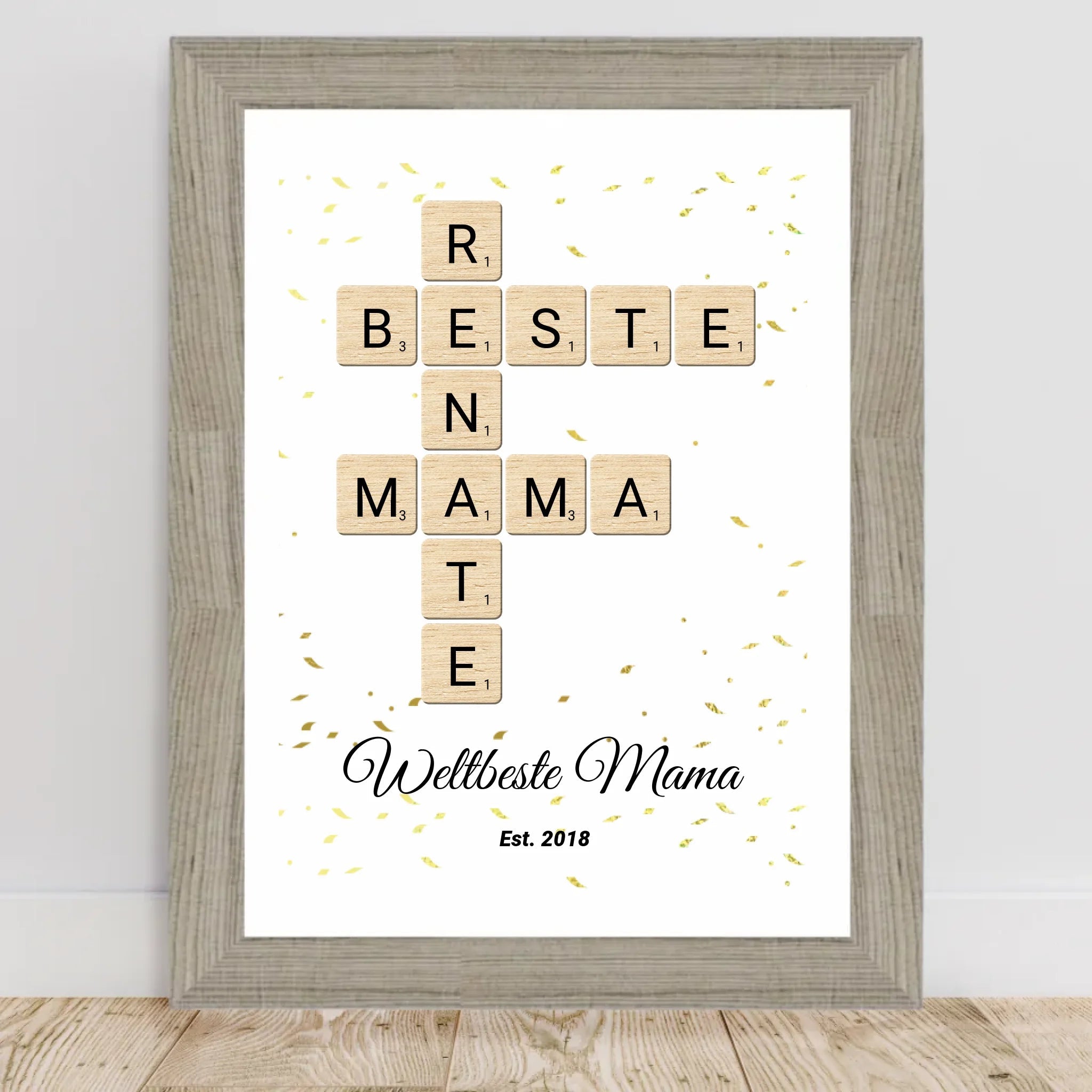 Geschenk für Mama Scrabble Wort Poster personalisierbar - Cantty