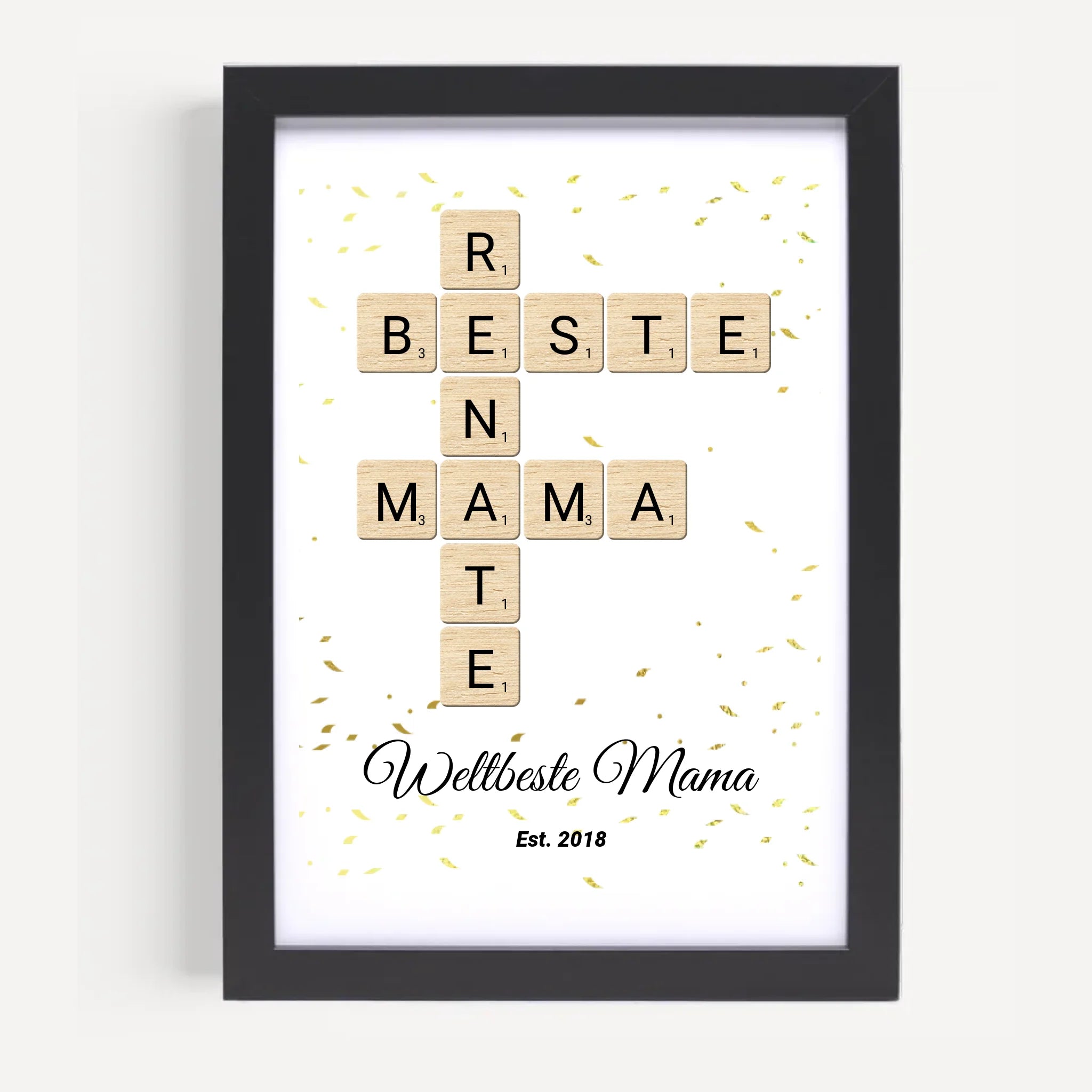 Geschenk für Mama Scrabble Wort Poster personalisierbar - Cantty