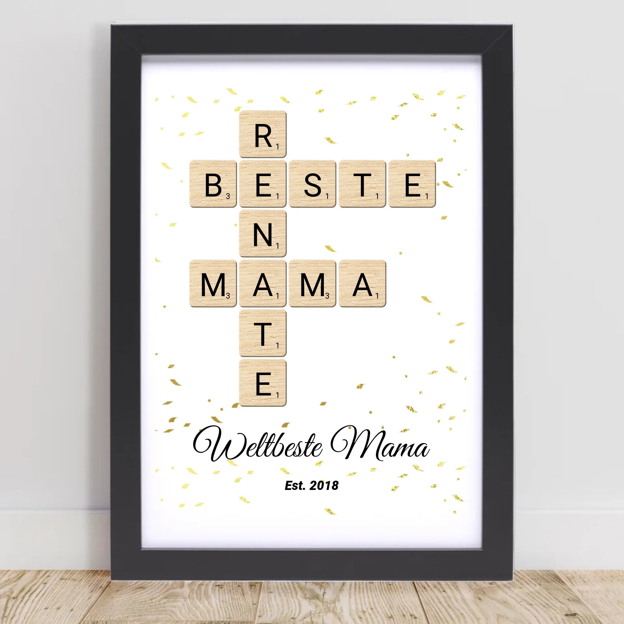 Geschenk für Mama Scrabble Wort Poster personalisierbar - Cantty