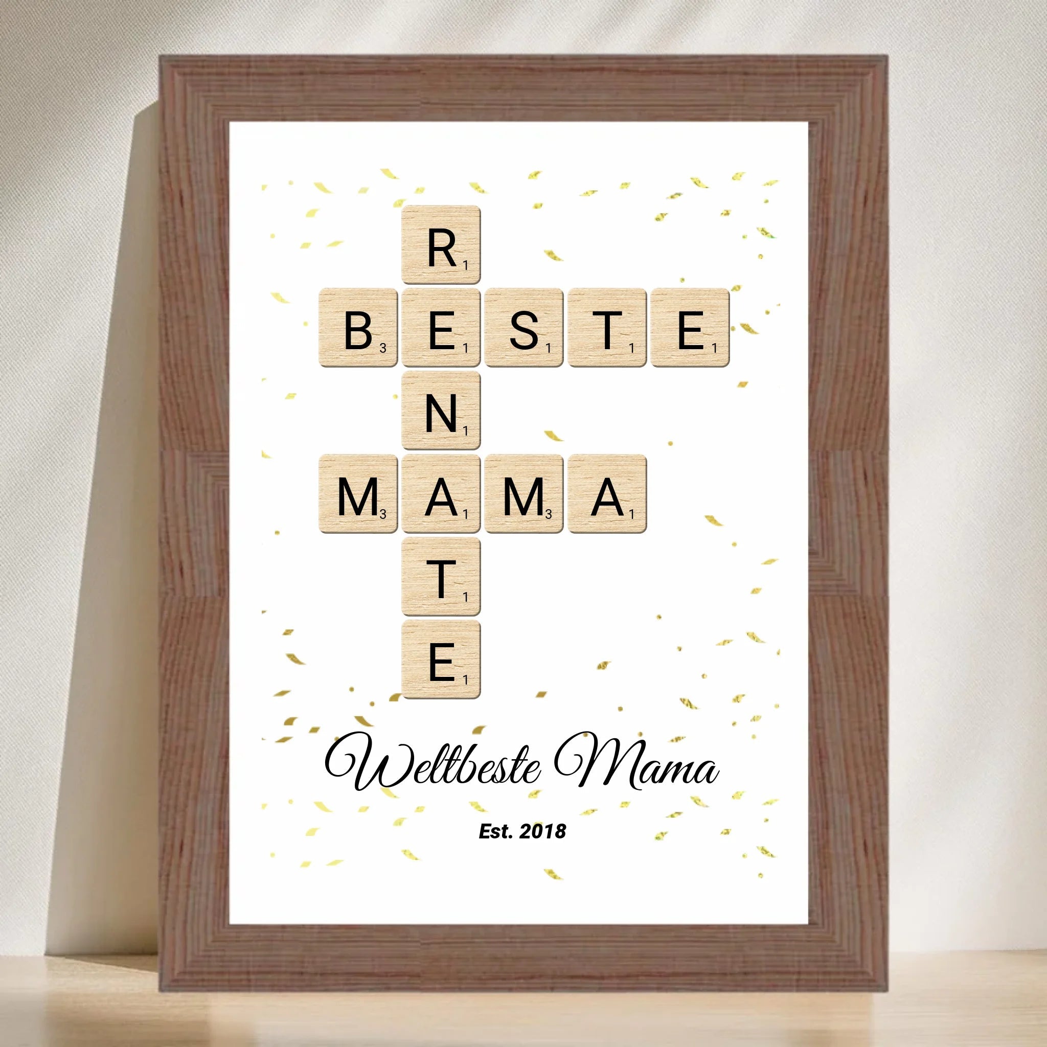 Geschenk für Mama Scrabble Wort Poster personalisierbar - Cantty