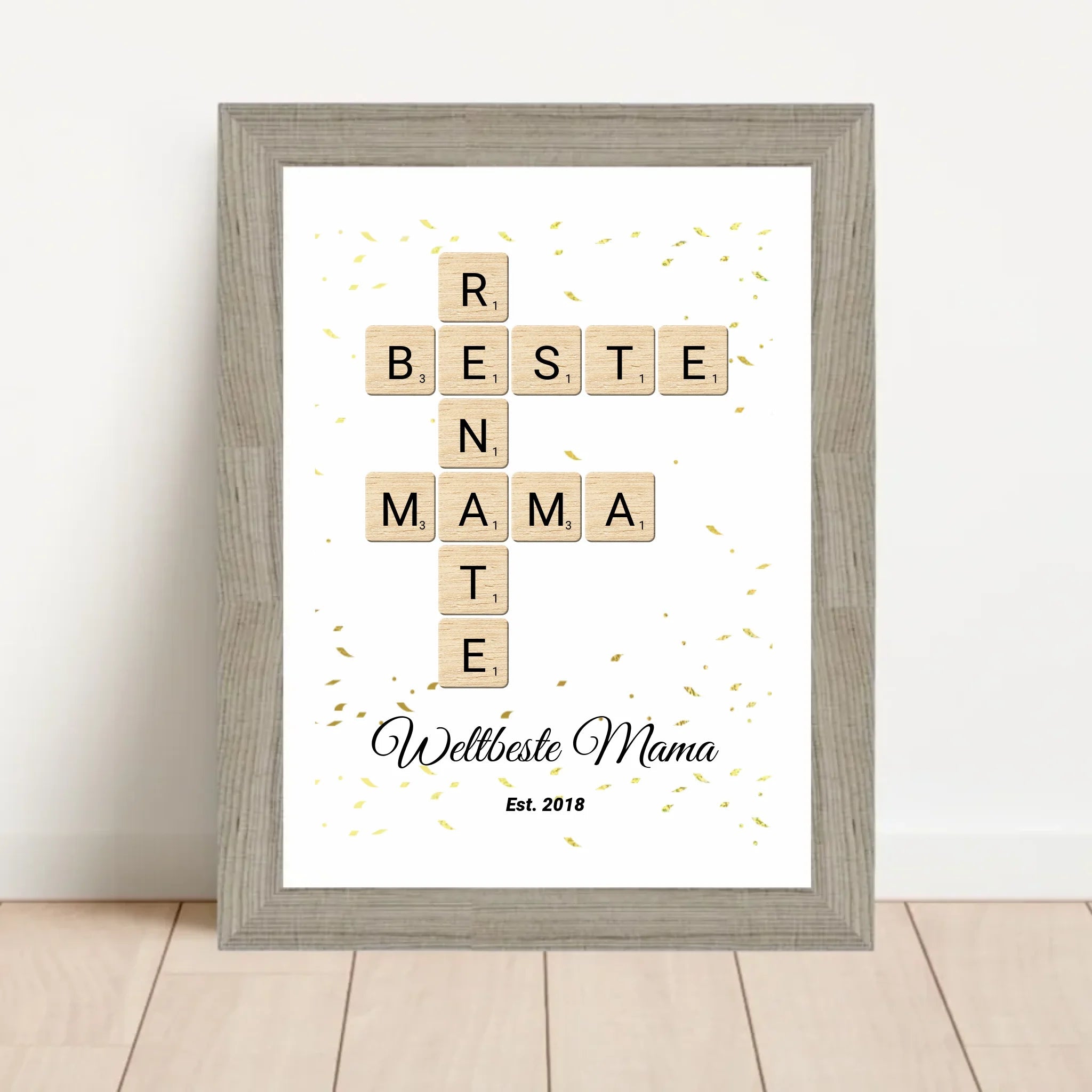 Geschenk für Mama Scrabble Wort Poster personalisierbar - Cantty