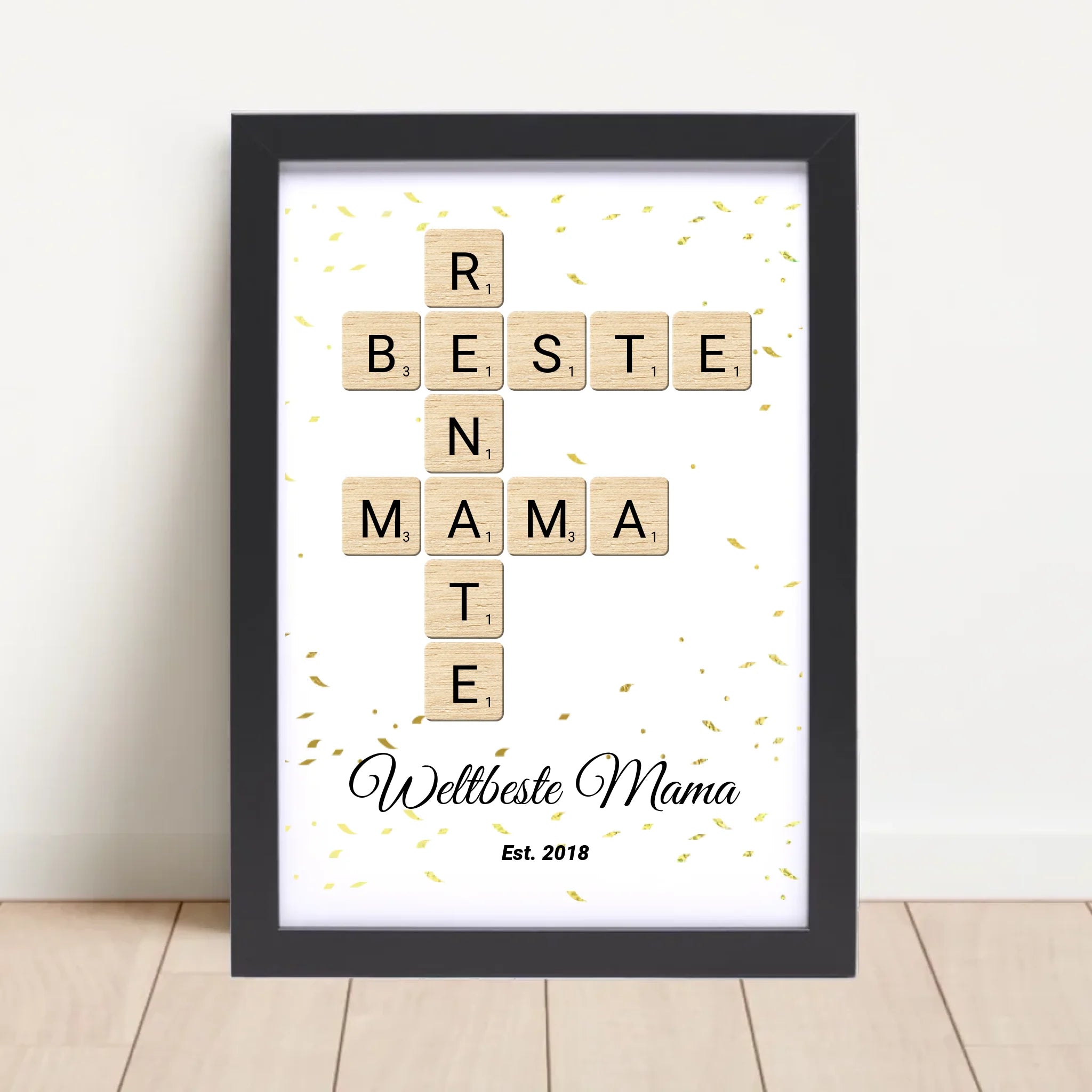 Geschenk für Mama Scrabble Wort Poster personalisierbar - Cantty