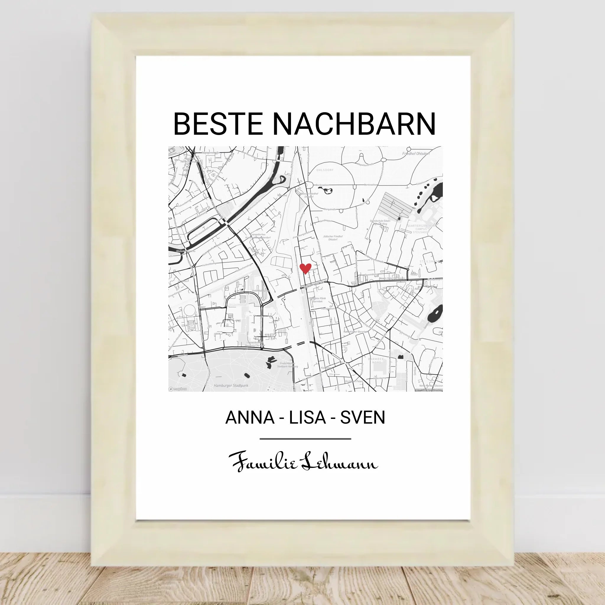 Geschenk für Nachbarn Stadtkarte Poster - Cantty