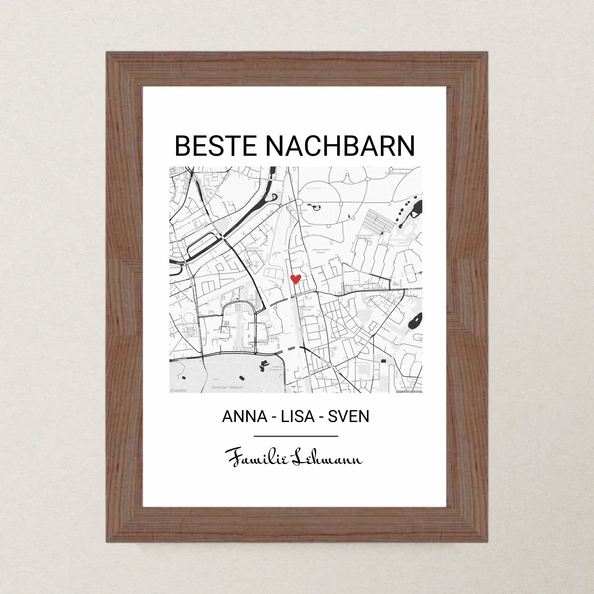 Geschenk für Nachbarn Stadtkarte Poster - Cantty