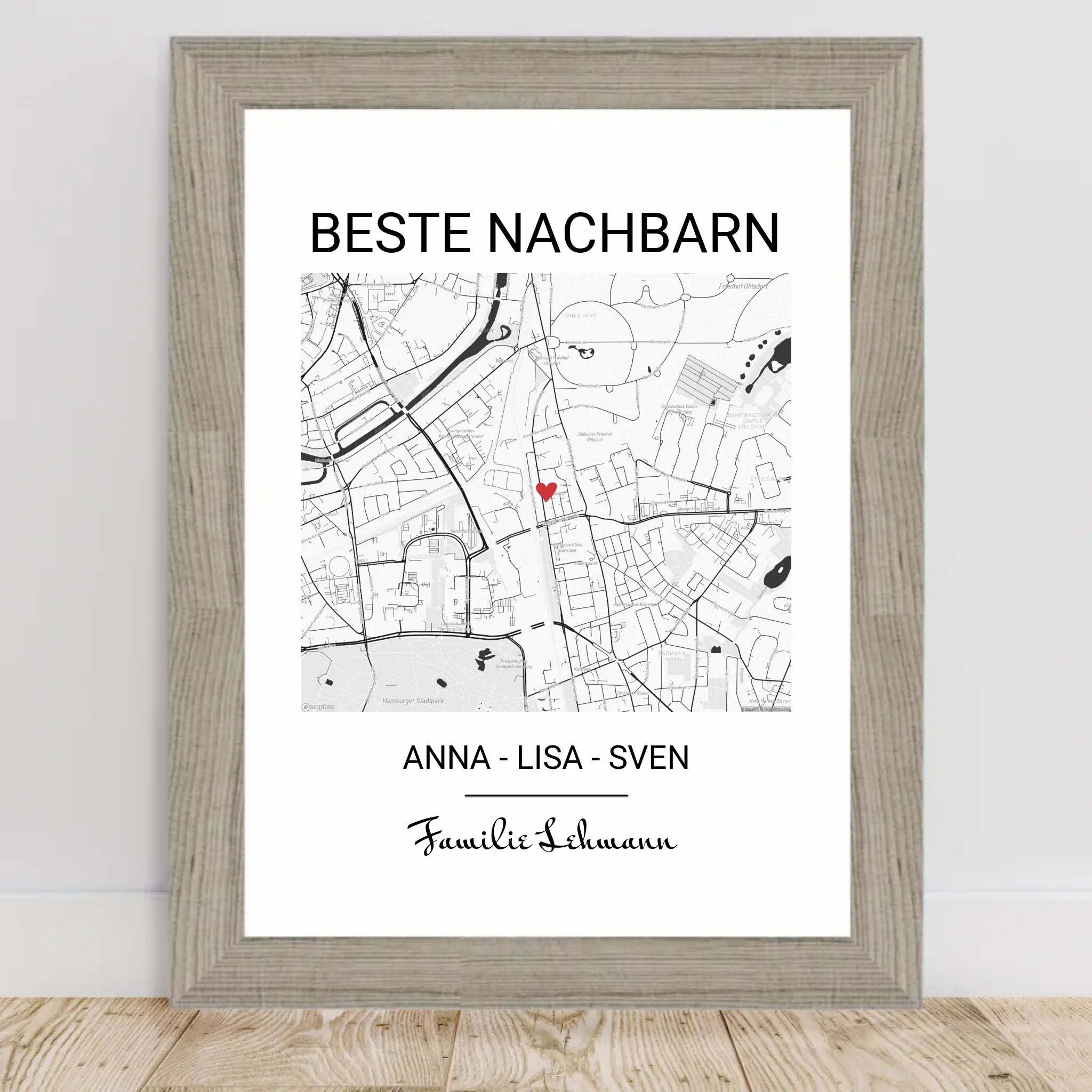 Geschenk für Nachbarn Stadtkarte Poster - Cantty