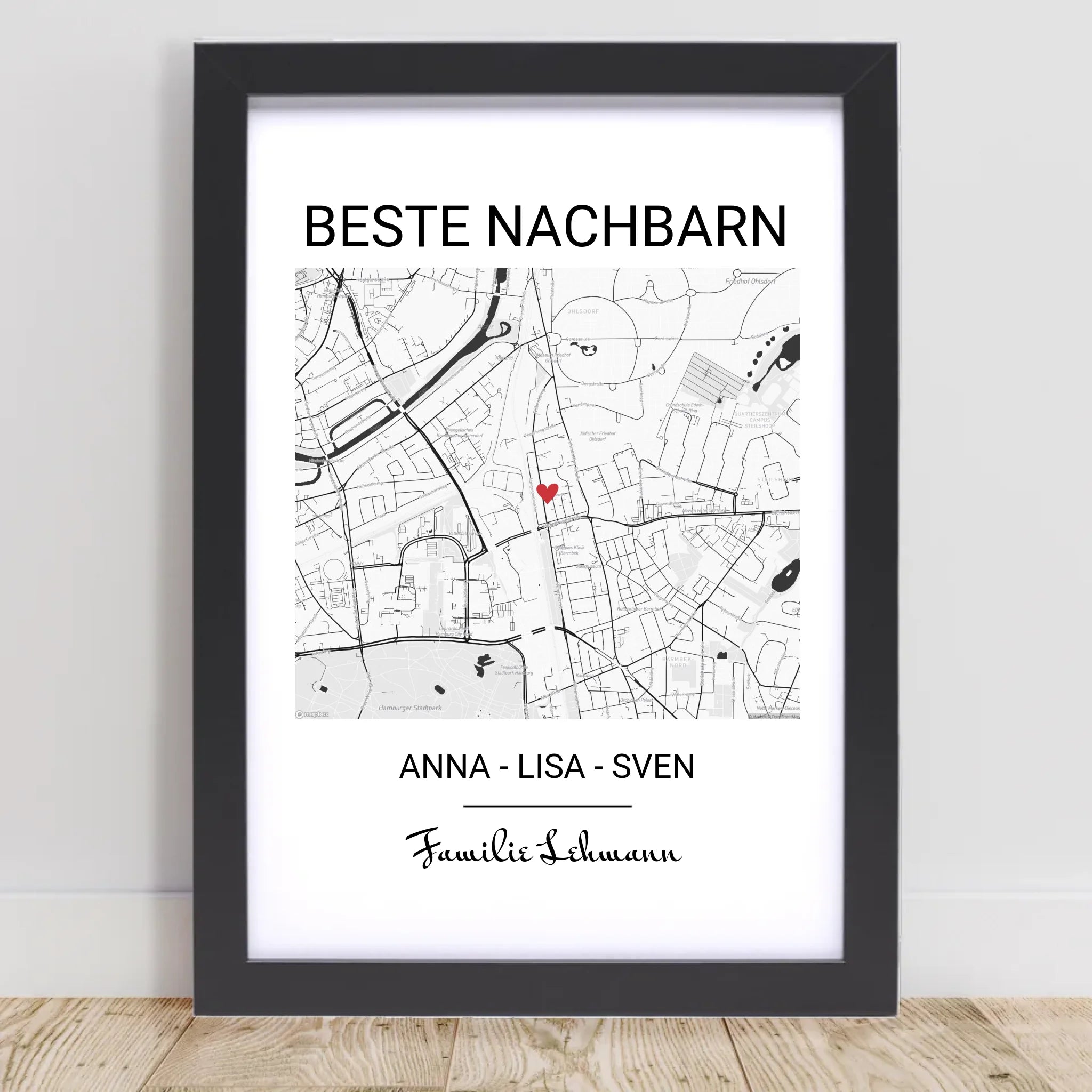 Geschenk für Nachbarn Stadtkarte Poster - Cantty