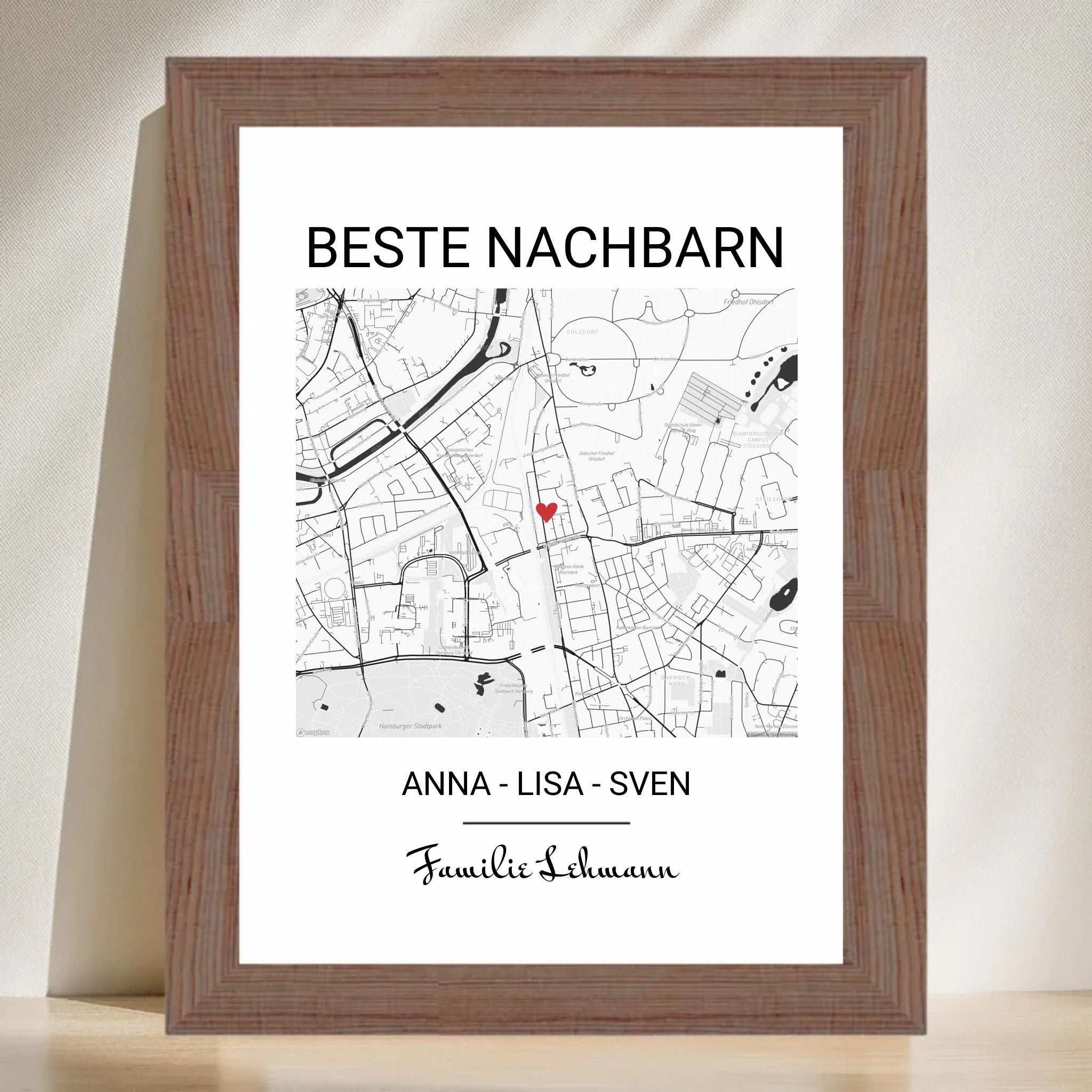 Geschenk für Nachbarn Stadtkarte Poster - Cantty