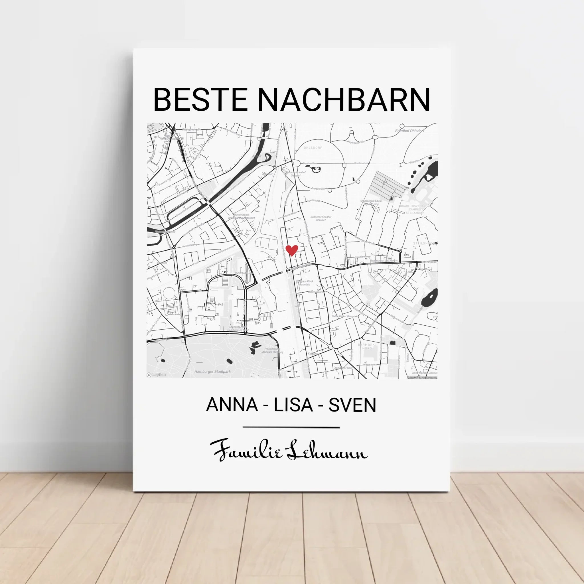 Geschenk für Nachbarn Stadtkarte Poster - Cantty