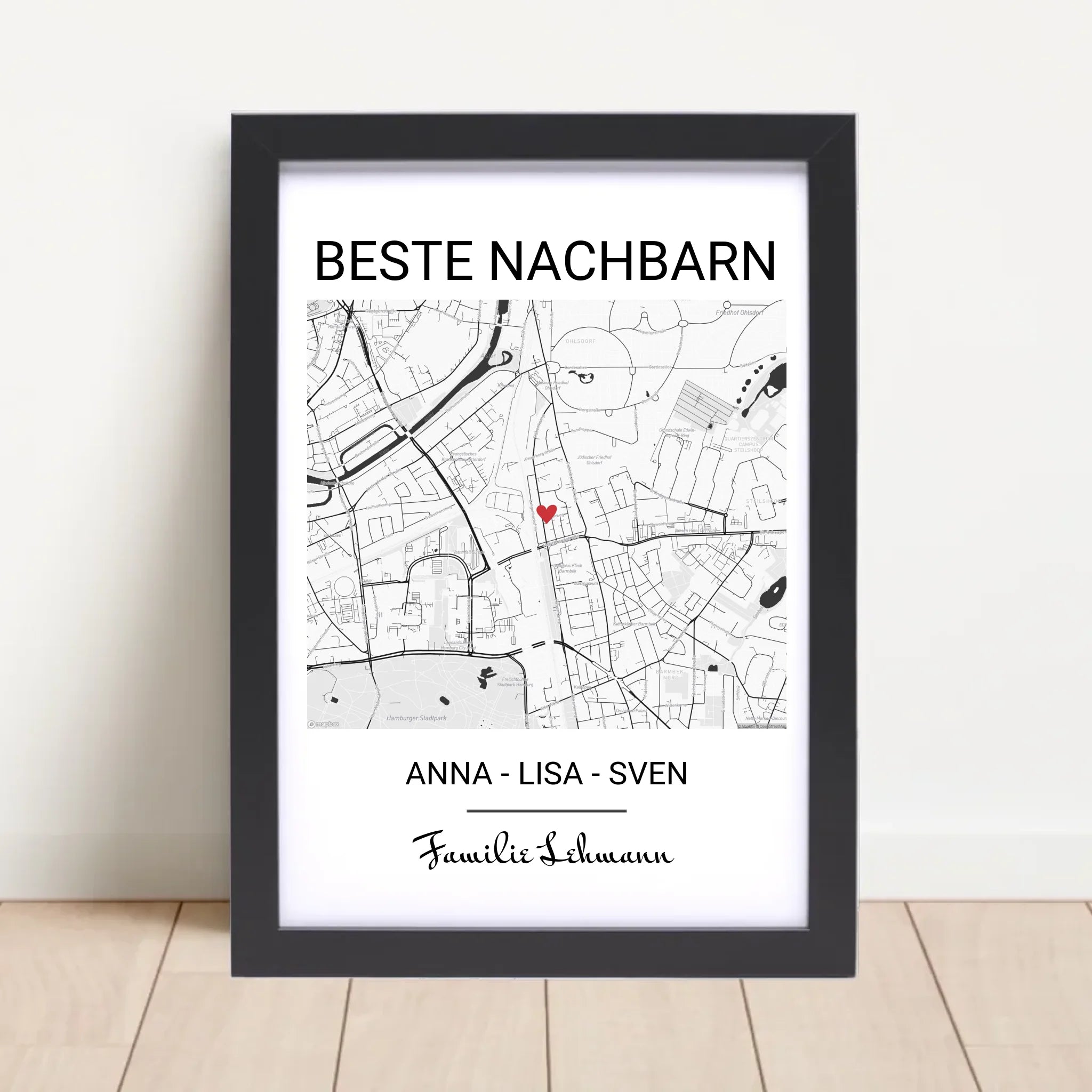 Geschenk für Nachbarn Stadtkarte Poster - Cantty