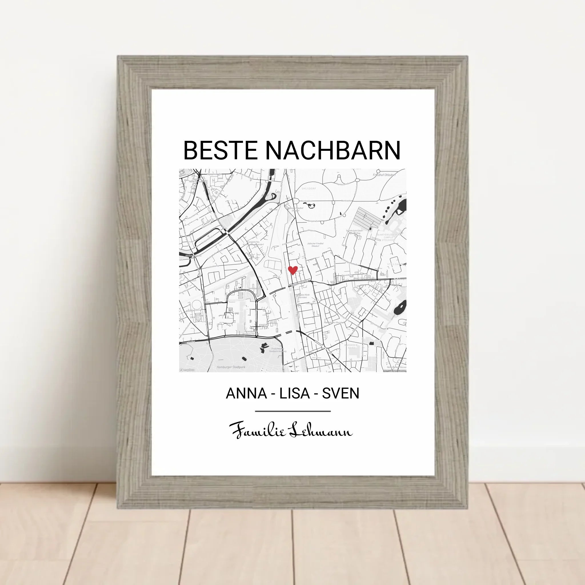 Geschenk für Nachbarn Stadtkarte Poster - Cantty