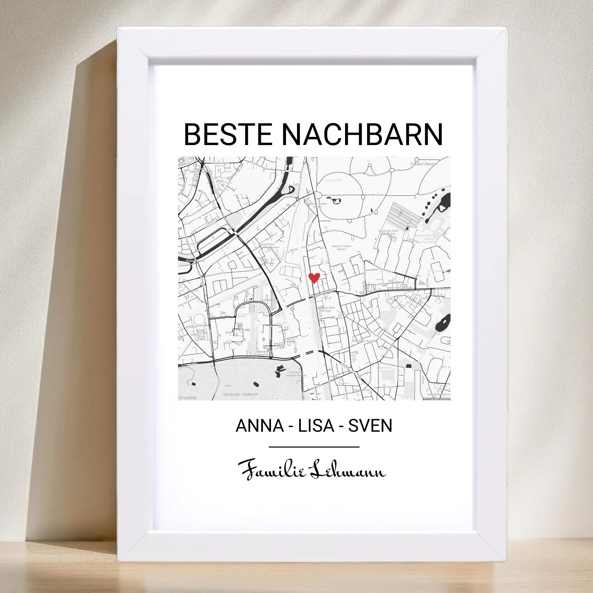 Geschenk für Nachbarn Stadtkarte Poster - Cantty