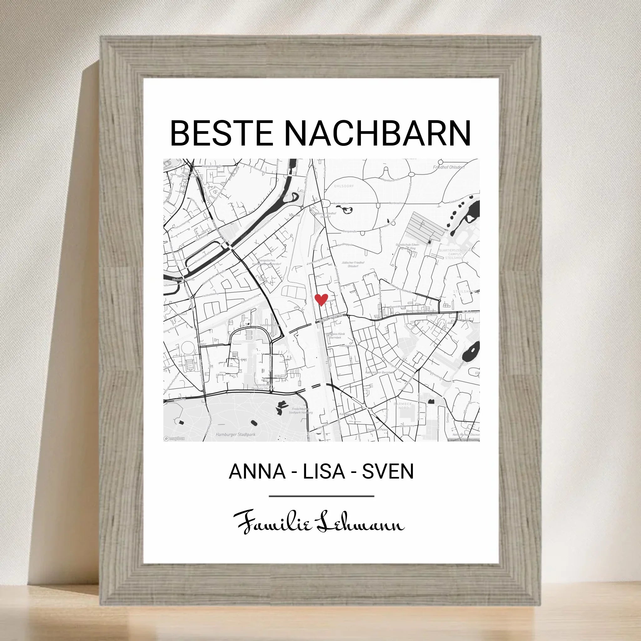 Geschenk für Nachbarn Stadtkarte Poster - Cantty
