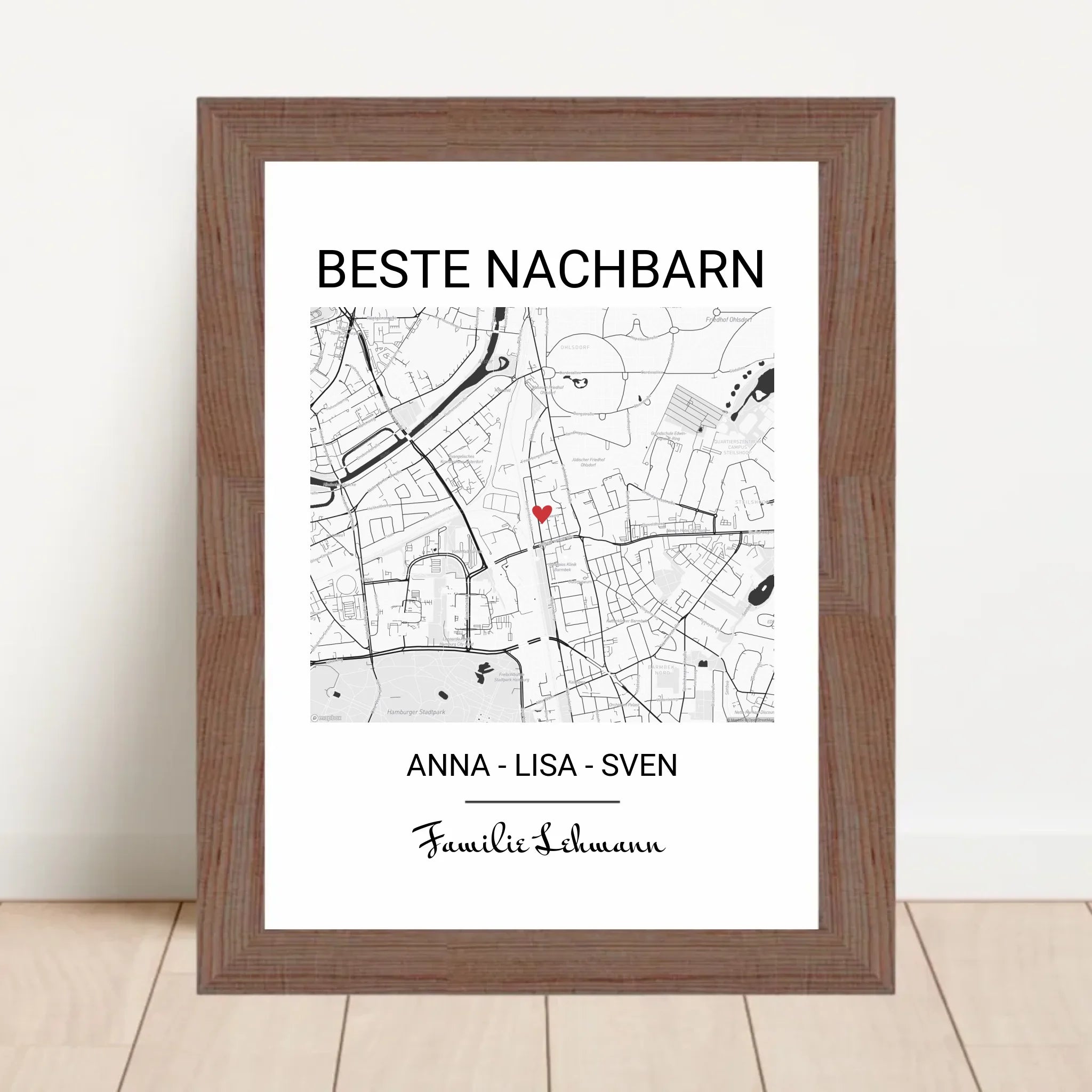 Geschenk für Nachbarn Stadtkarte Poster - Cantty