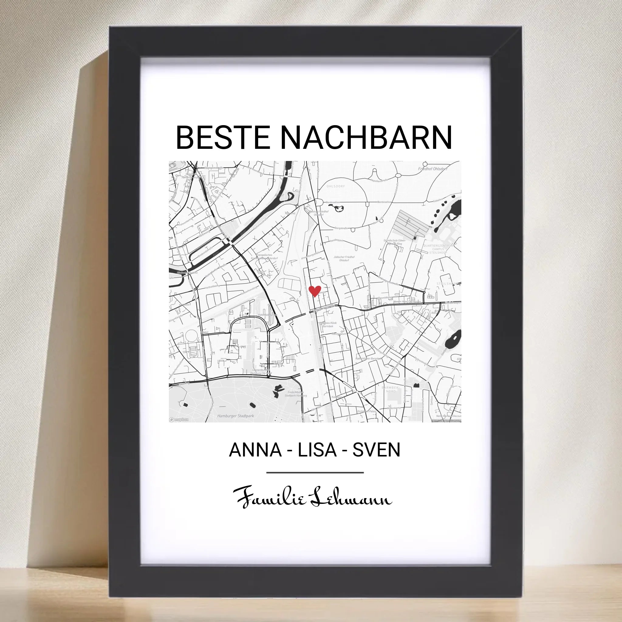 Geschenk für Nachbarn Stadtkarte Poster - Cantty
