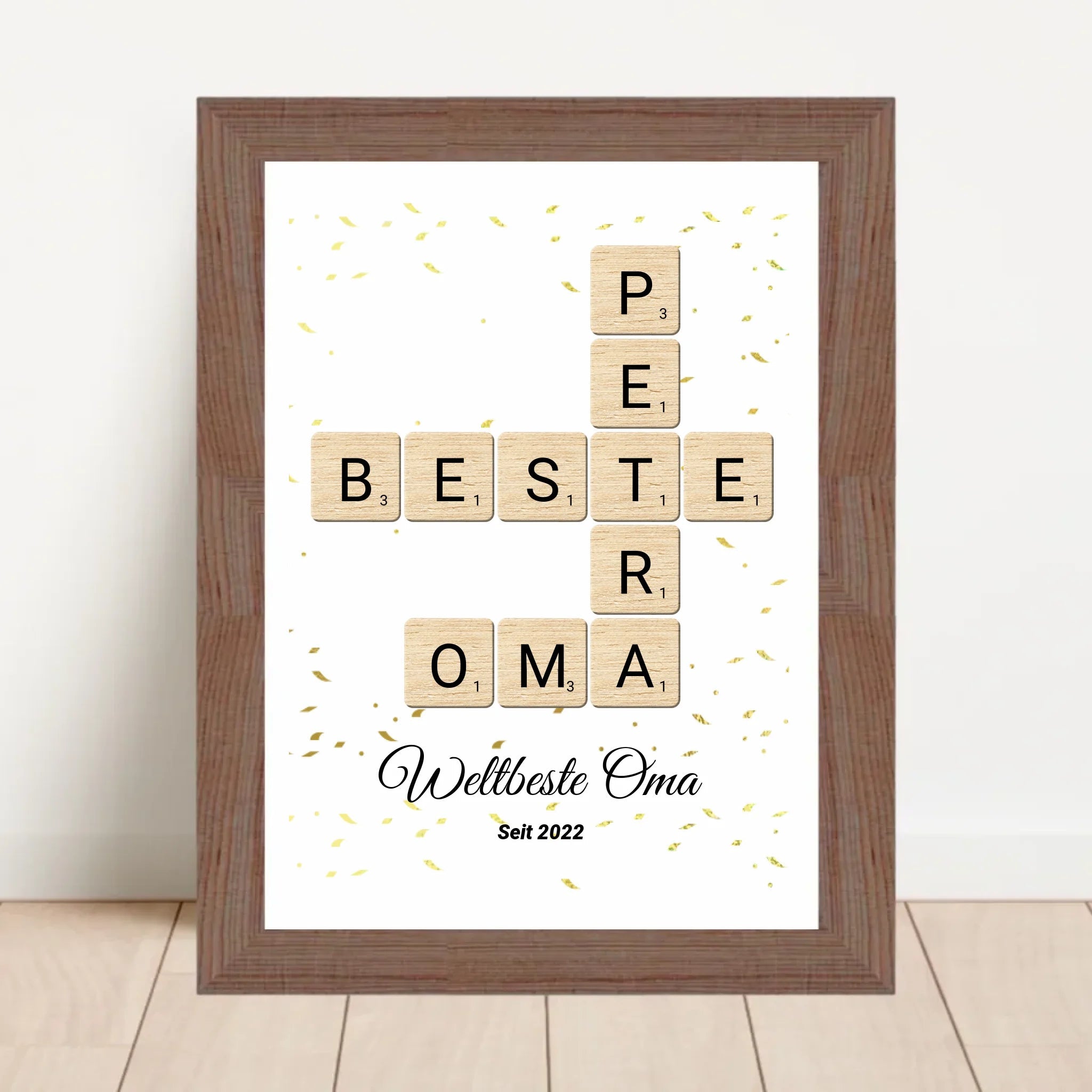 Geschenk für Oma Scrabble Wort Poster personalisierbar - Cantty