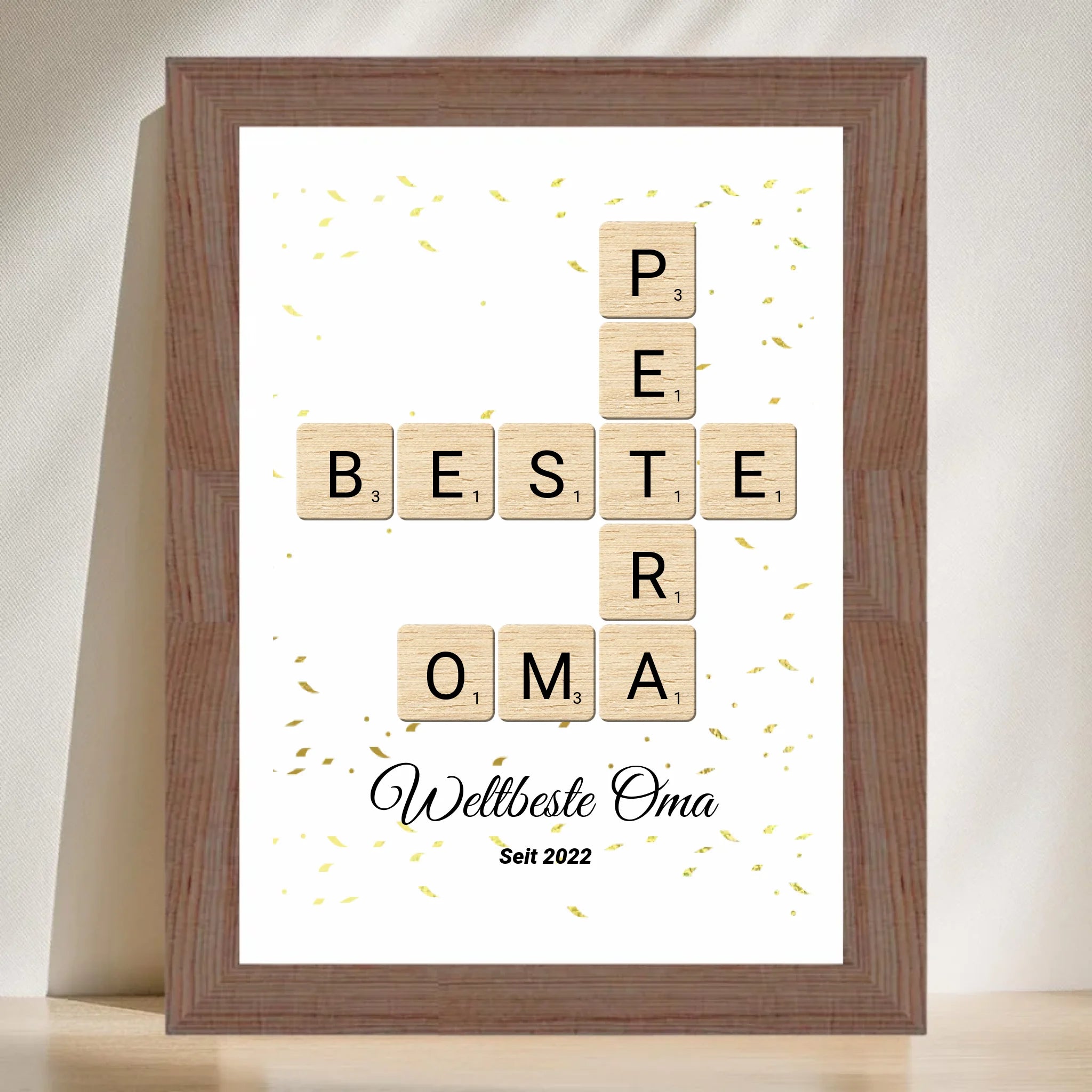 Geschenk für Oma Scrabble Wort Poster personalisierbar - Cantty