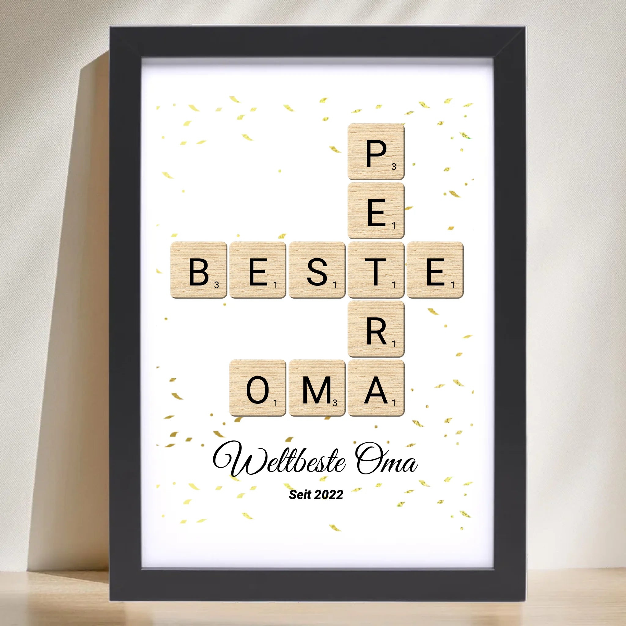 Geschenk für Oma Scrabble Wort Poster personalisierbar - Cantty