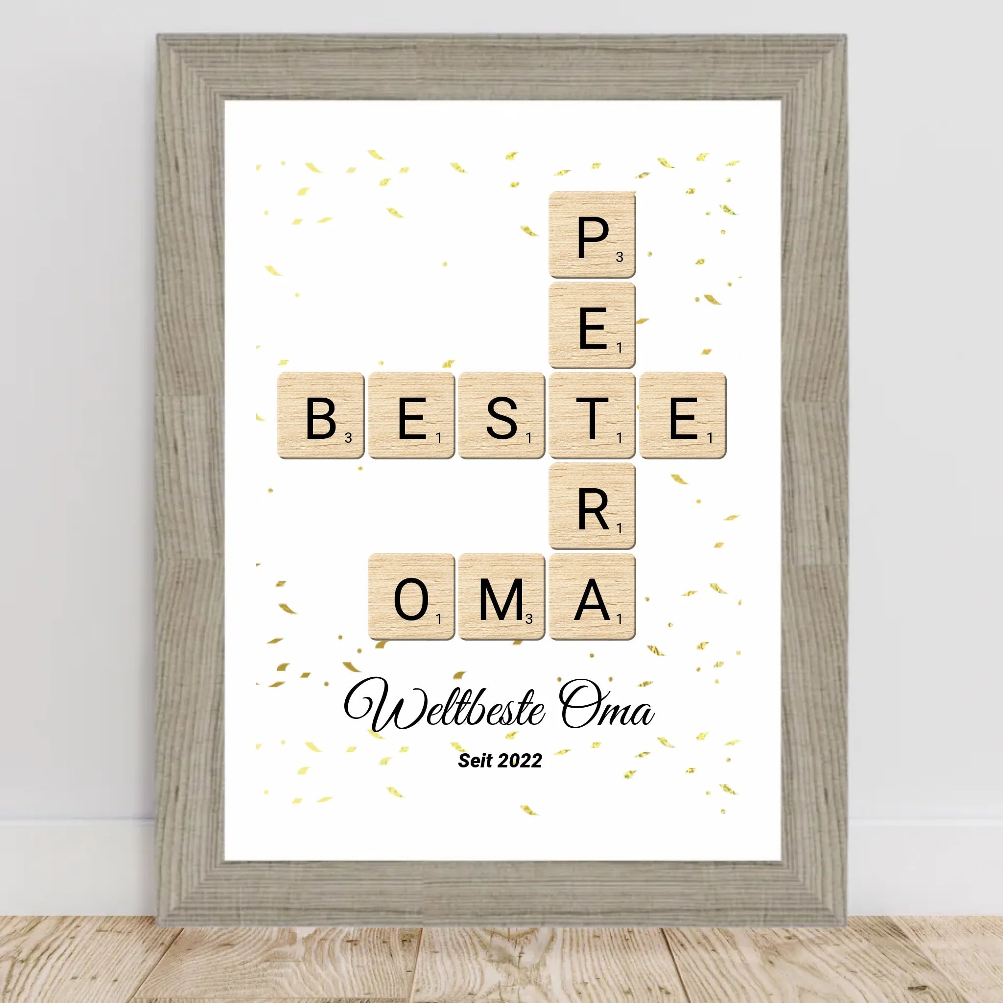 Geschenk für Oma Scrabble Wort Poster personalisierbar - Cantty