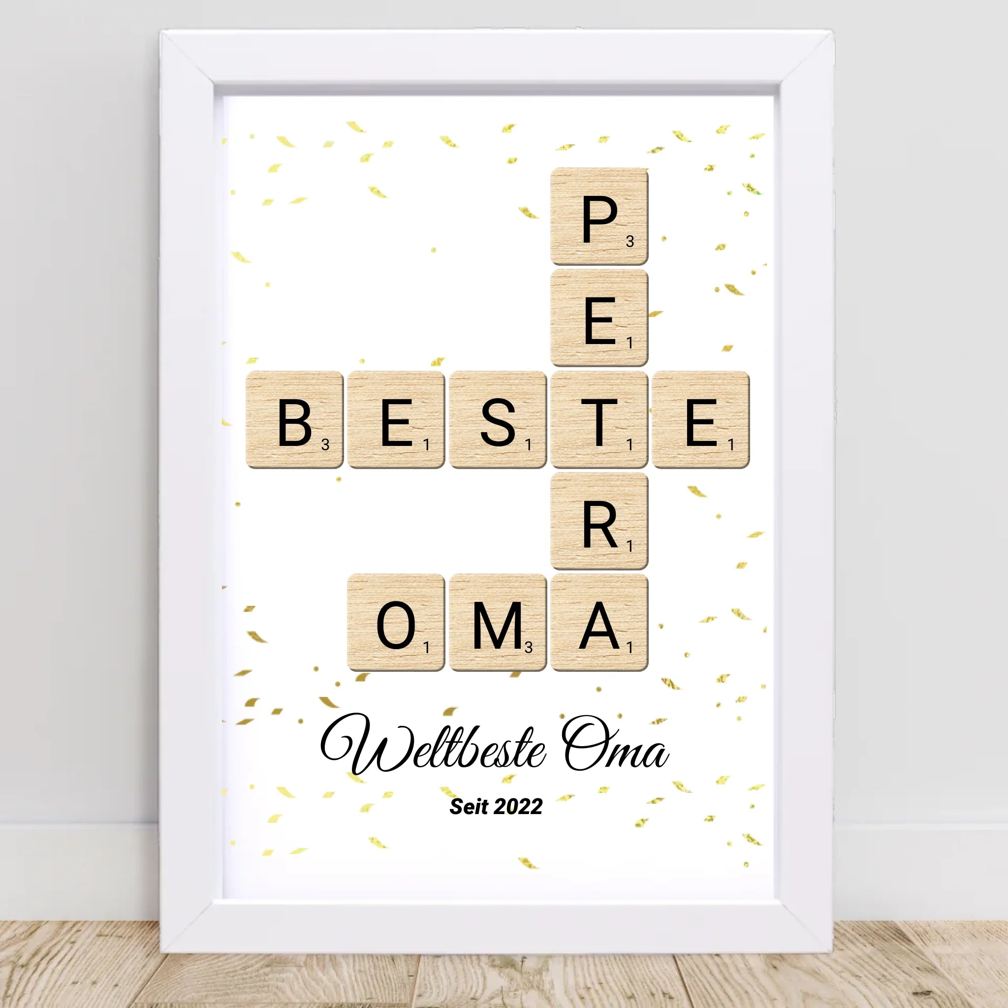 Geschenk für Oma Scrabble Wort Poster personalisierbar - Cantty