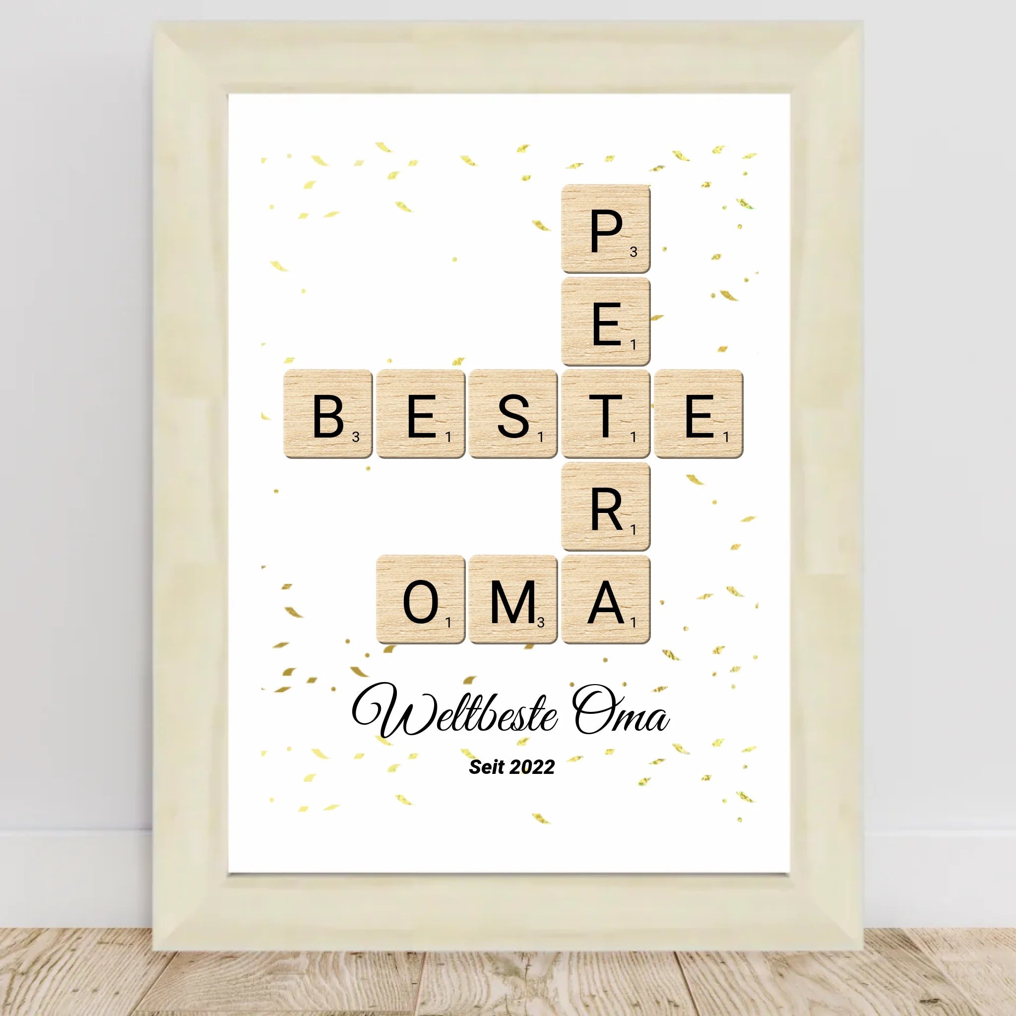 Geschenk für Oma Scrabble Wort Poster personalisierbar - Cantty