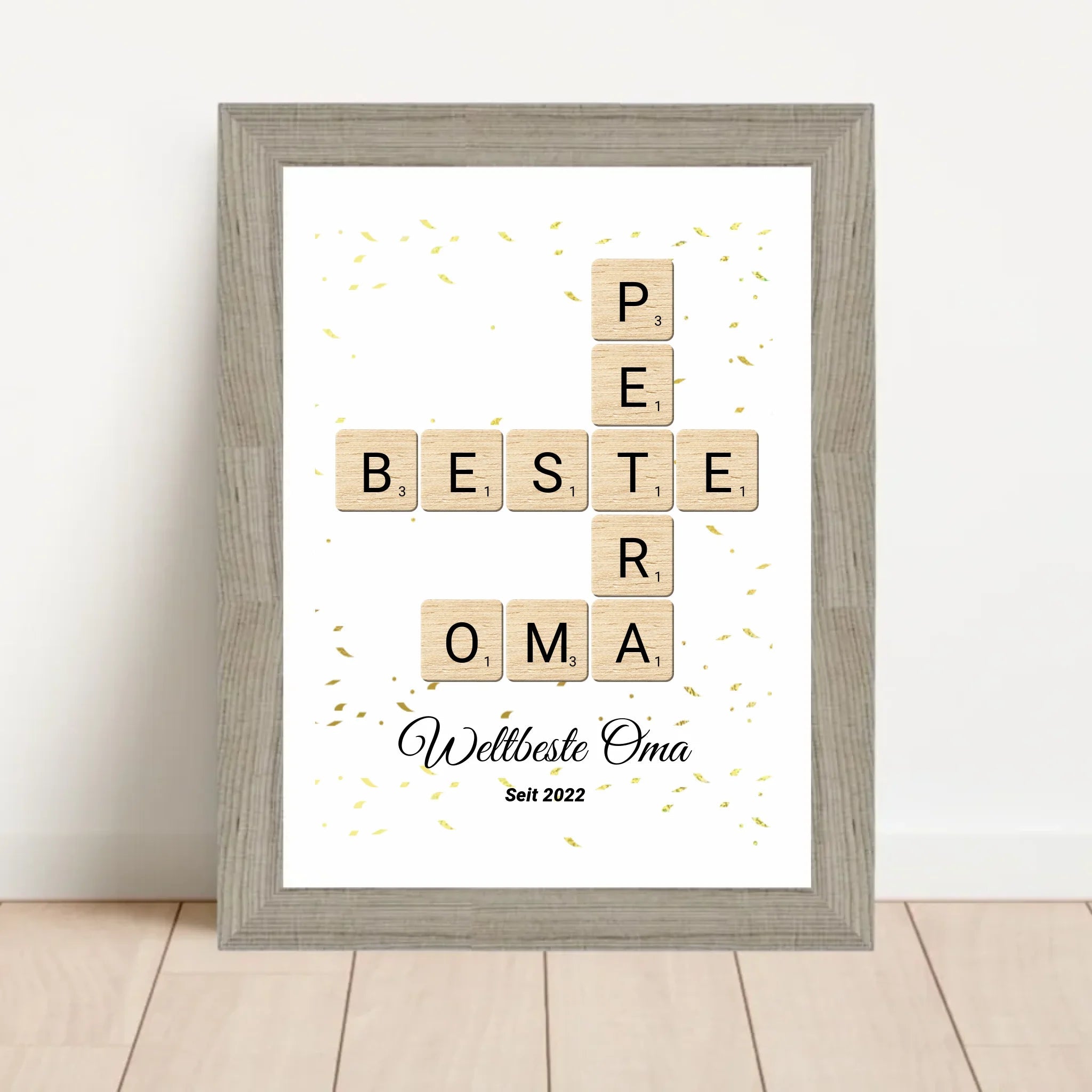 Geschenk für Oma Scrabble Wort Poster personalisierbar - Cantty