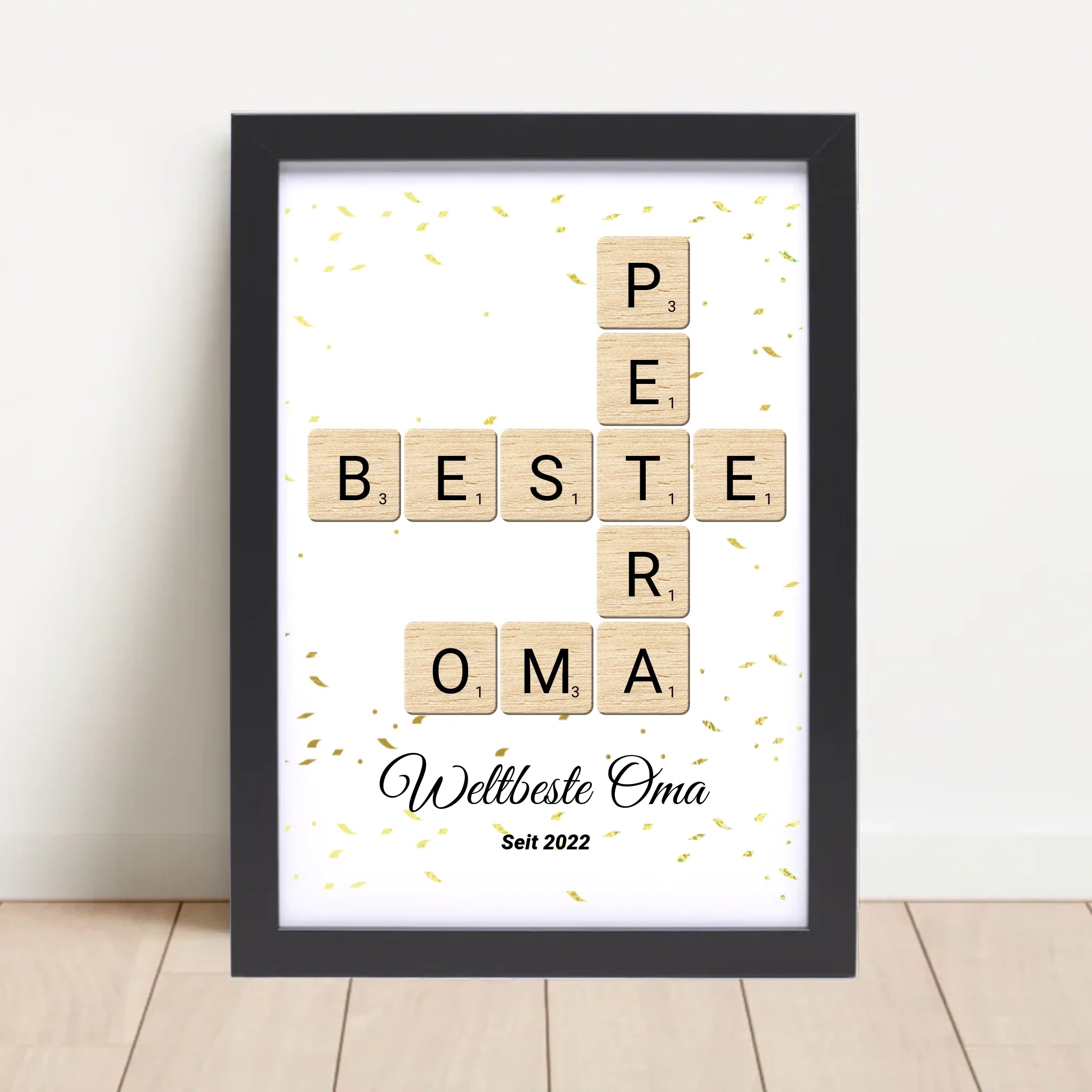Geschenk für Oma Scrabble Wort Poster personalisierbar - Cantty
