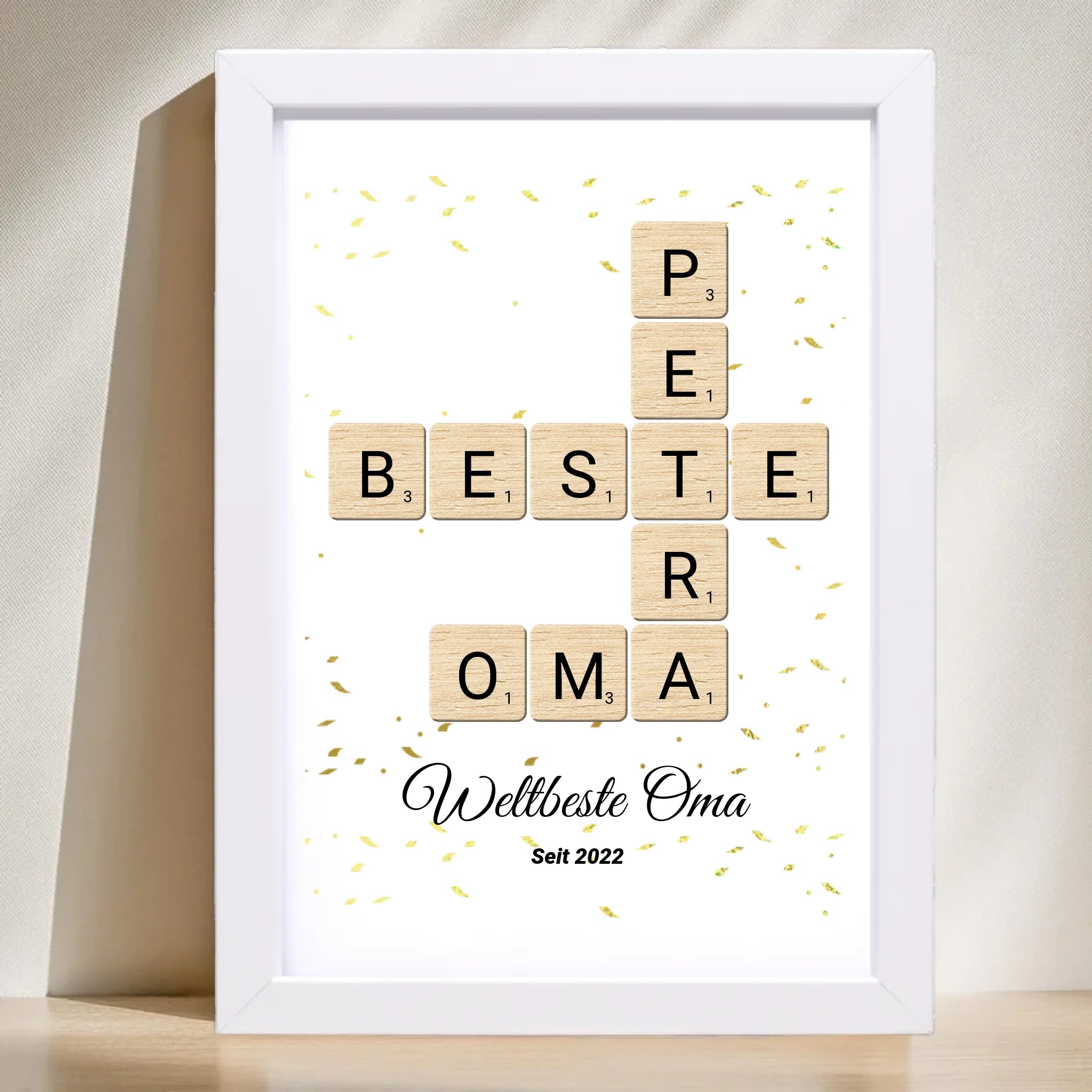 Geschenk für Oma Scrabble Wort Poster personalisierbar - Cantty