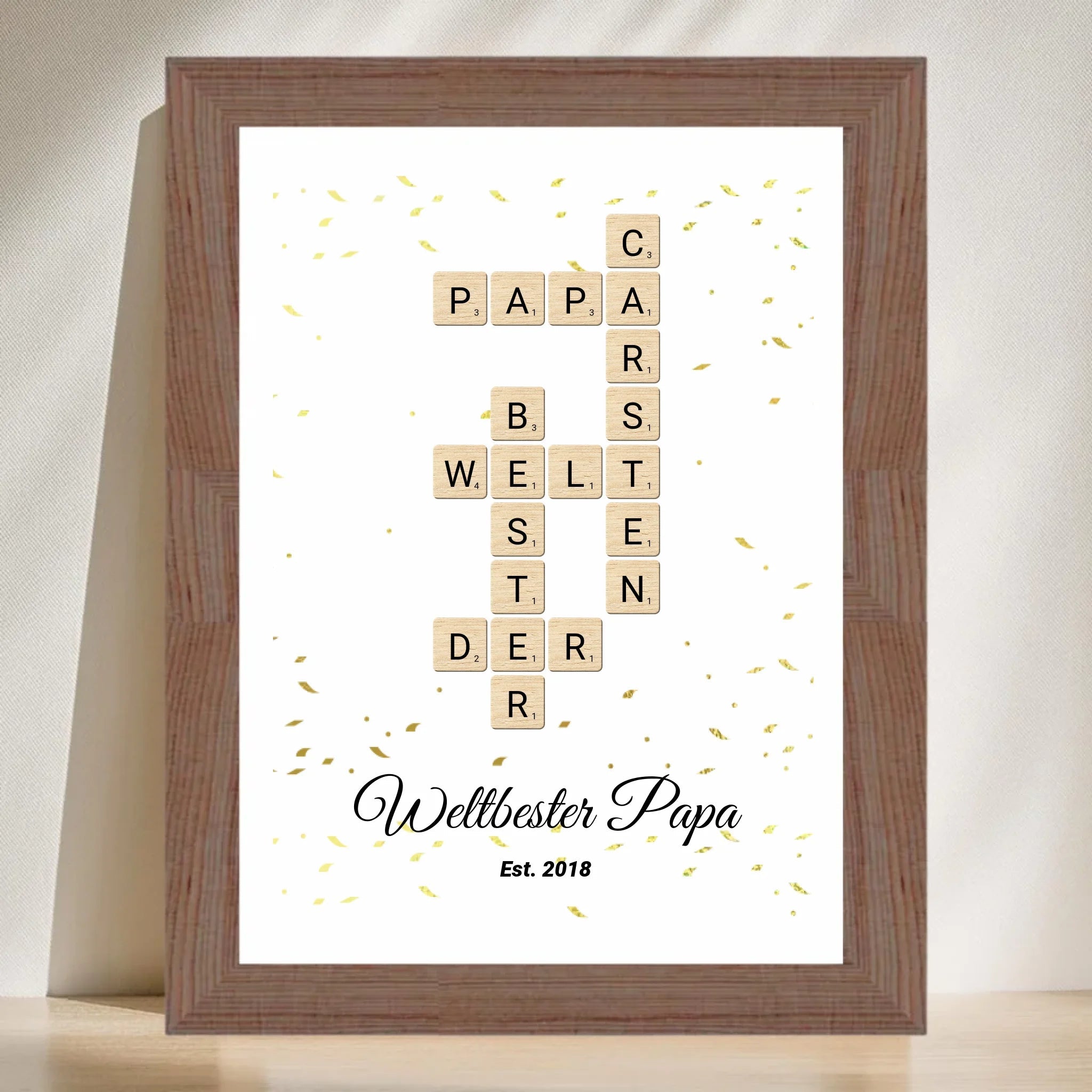 Geschenk für Papa Scrabble Wort Poster personalisierbar - Cantty
